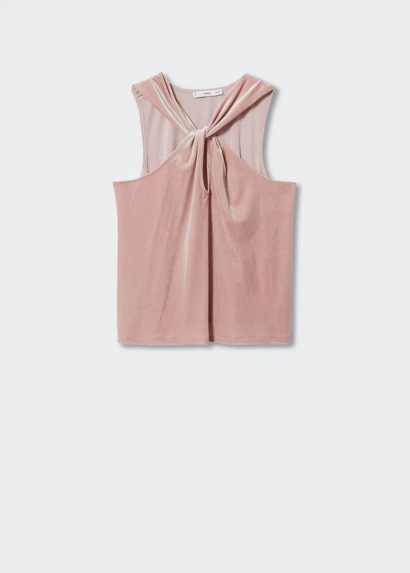 Mango MANGO Pink velvet top with knot S / 4 Size S / US 4 / IT 40 - 4 Thumbnail