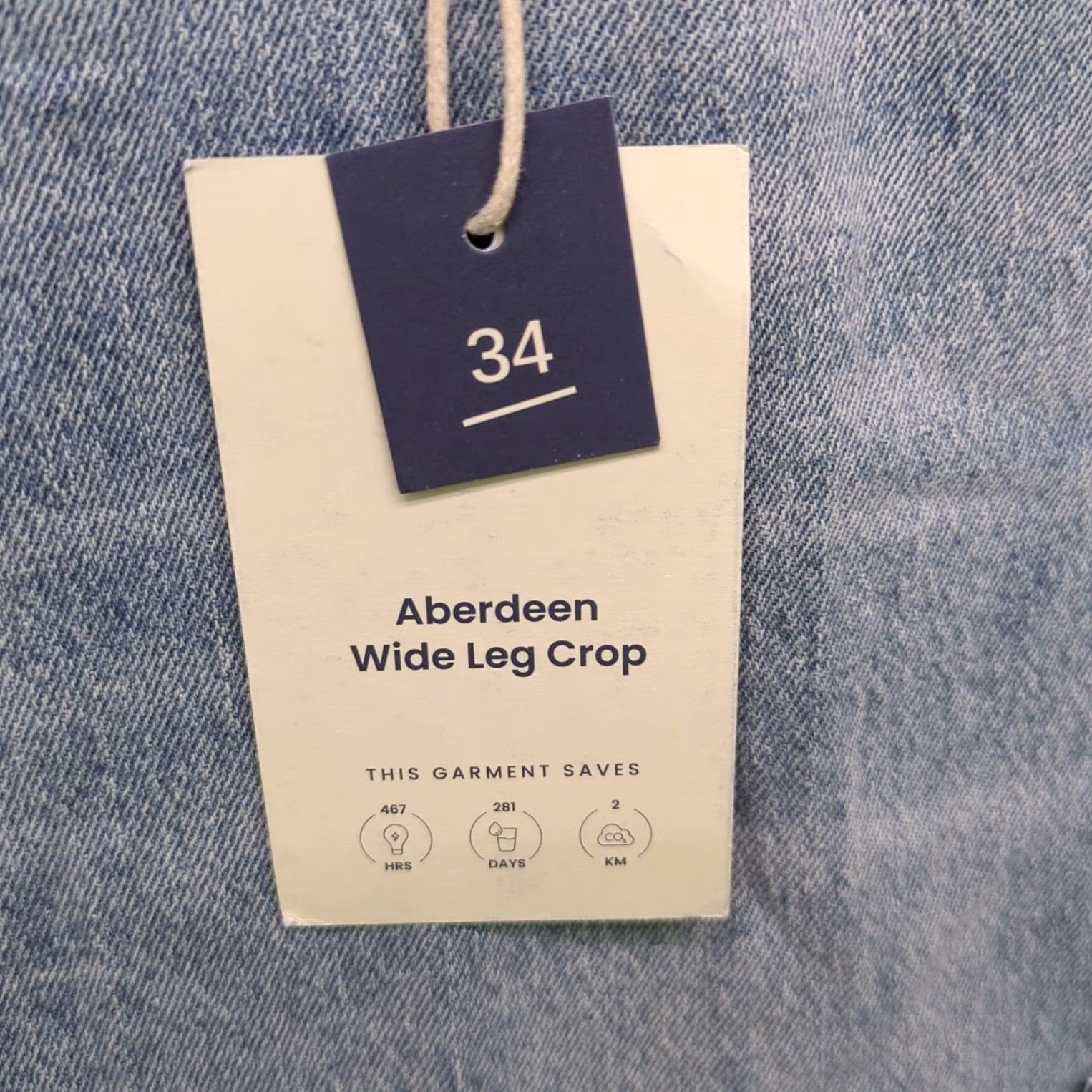 Olive Oliver Logan Jeans Women's Size 34 Aberdeen Wide Leg Crop Jeans Light Wash Size 24" / US 00 / IT 34 - 5 Thumbnail