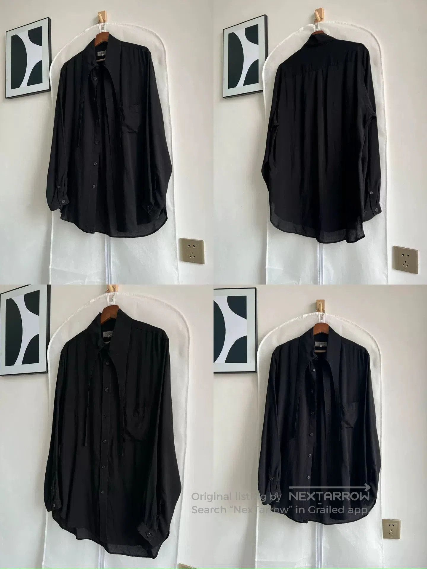 Yohji Yamamoto Yohji Yamamoto Black Tencel Shirt. Size US M / EU 48-50 / 2 - 8 Thumbnail