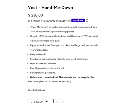 Olderbrother Vest - Hand-Me-Down Size US XS / EU 42 / 0 - 8 Thumbnail