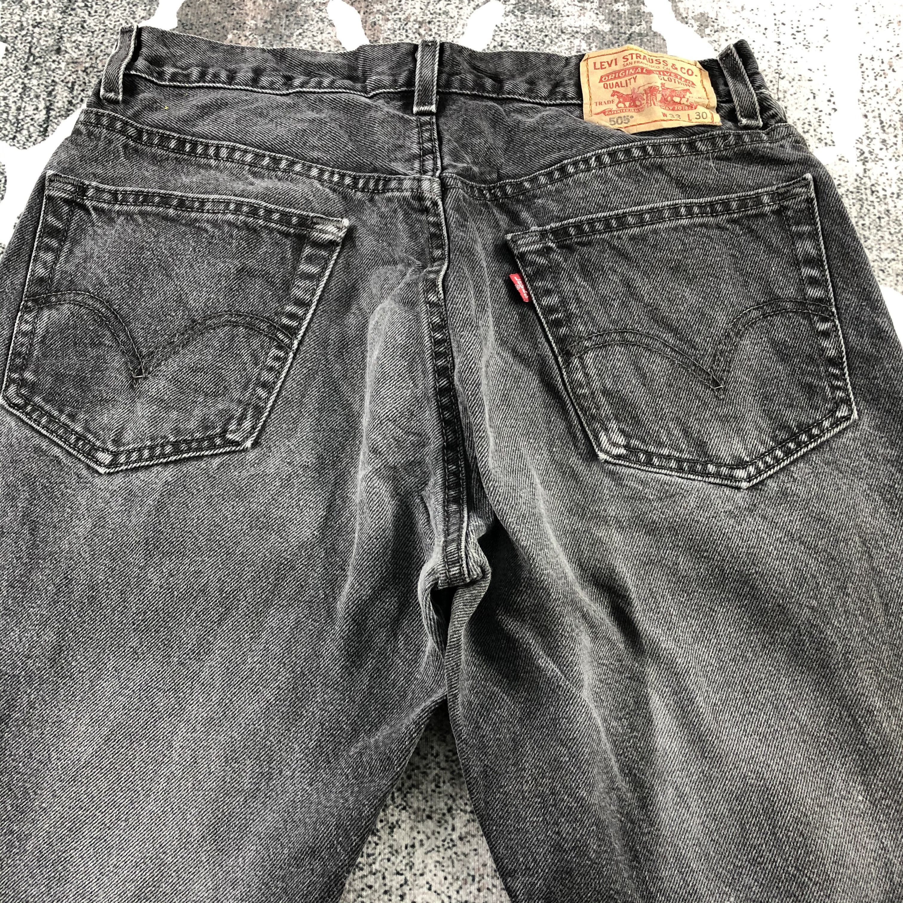 Levi's Vintage Levi's 505 Jeans Faded Black Denim KJ1054 Size US 32 / EU 48 - 4 Thumbnail