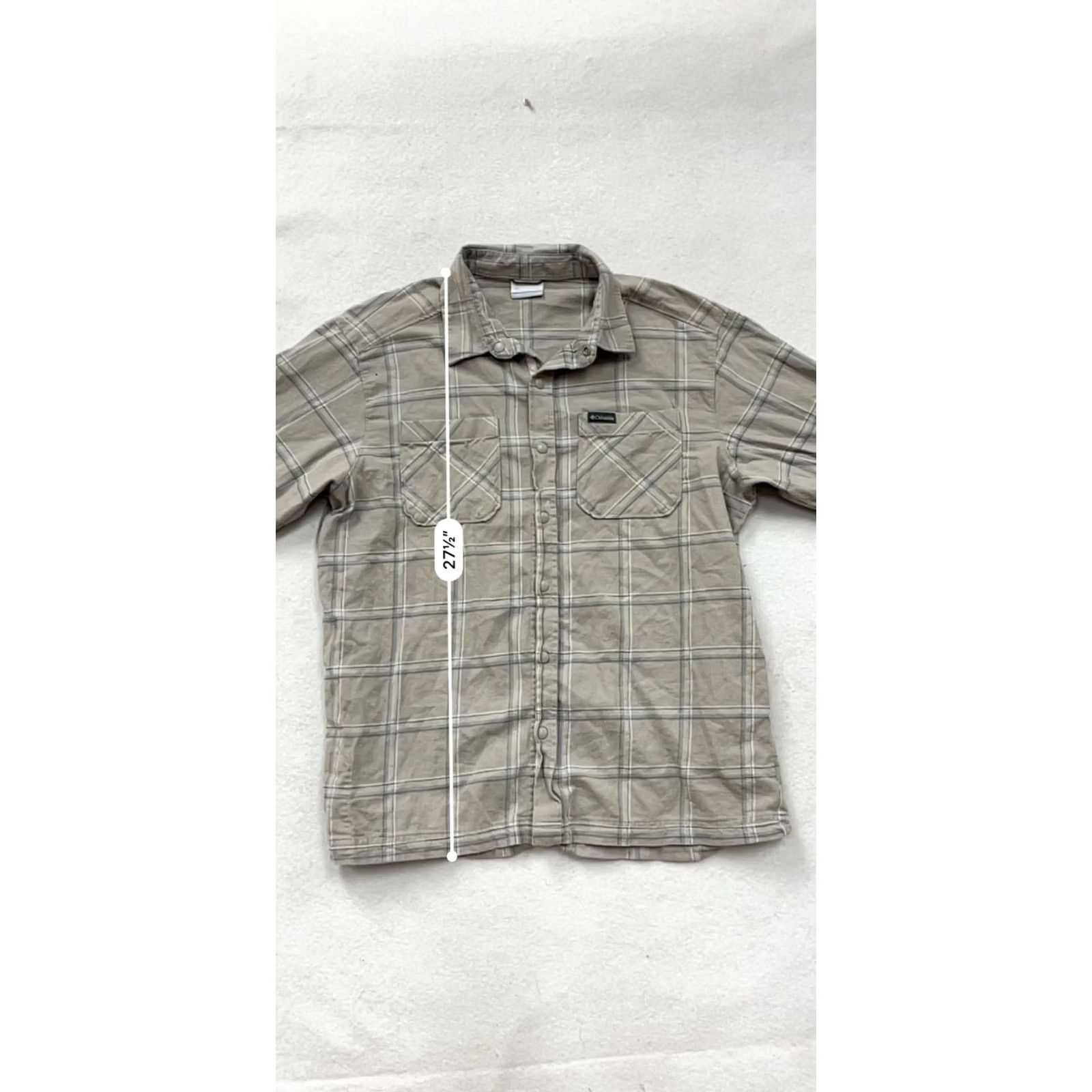 Vintage Columbia Shirt Plaid Button-Up Long Sleeve Gray Tan M Unisex Adults Cotton Like New Size US M / EU 48-50 / 2 - 7 Thumbnail