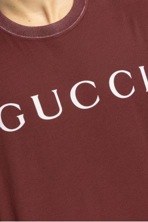 Gucci o1mt1gz0226 Cotton Jersey T-Shirt With Print in Burgundy Size US L / EU 52-54 / 3 - 5 Thumbnail