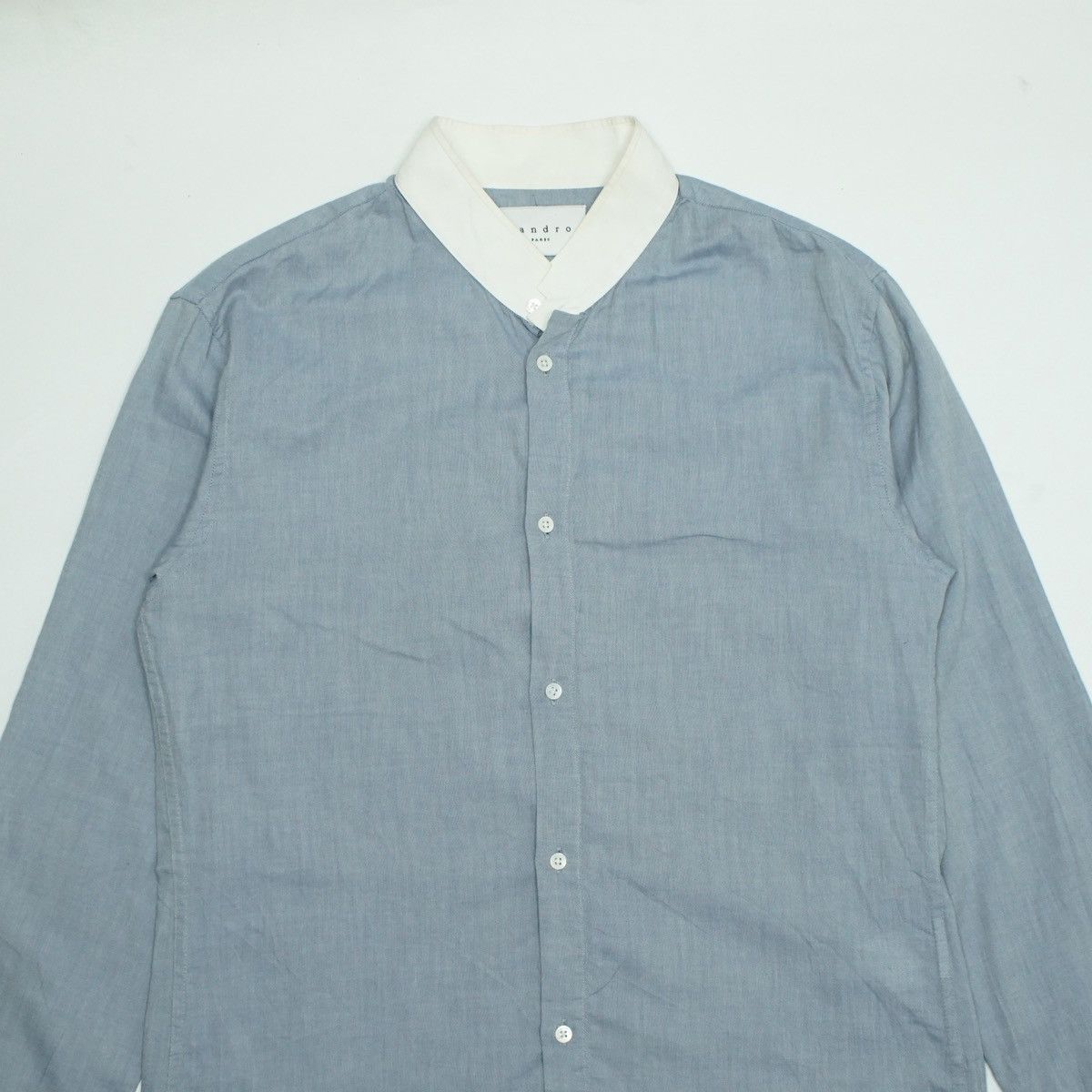 Sandro *NoTariff Sandro Mandarin Collar LS Shirt Size US S / EU 44-46 / 1 - 2 Thumbnail
