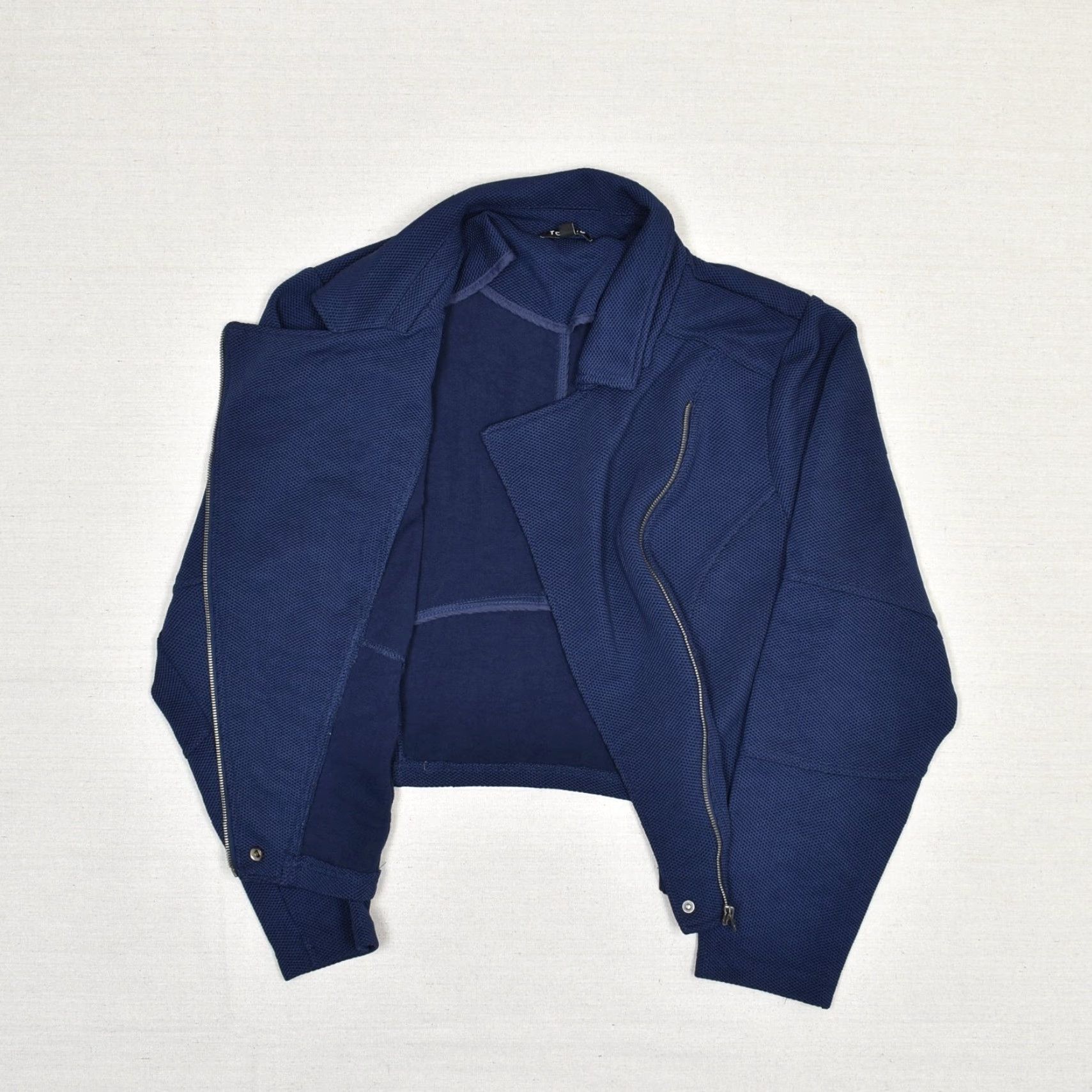 Torrid Torrid Blazer Full Zip Jacket Blue Plus Size 3 Texture Women Solid Polyester Jacket, Basic, 3 Texture, Plus Size Womens Size XS / US 0-2 / IT 36-38 - 2 Thumbnail