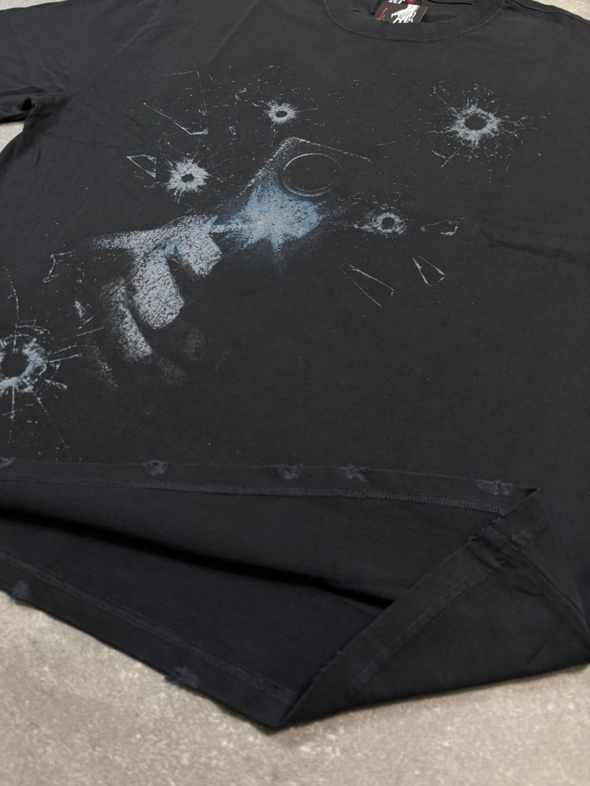 Vintage Warman Shots Fired Graphic T-Shirt, Washed Black Size US L / EU 52-54 / 3 - 4 Thumbnail