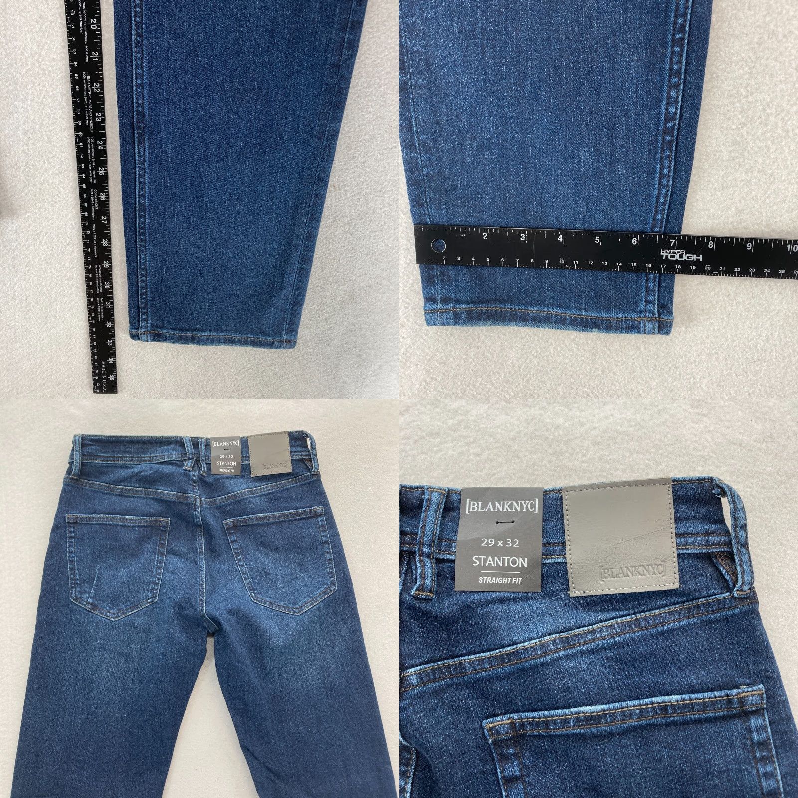 Vintage BLANKNYC Stanton Straight Fit Jeans Mens 29x32 Dark Wash Blue Stretch Denim NWT Size US 29 - 8 Thumbnail