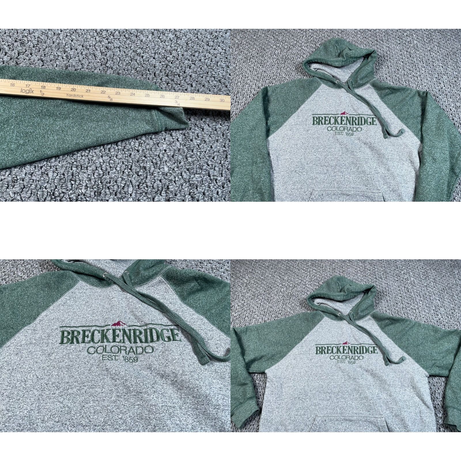 Vintage Ragwear Hoodie Adult Medium Gray/Green Marled Embroidered Drawstring Pockets Cotton Blend Ski City Outdoor Mens Size US M / EU 48-50 / 2 - 8 Thumbnail