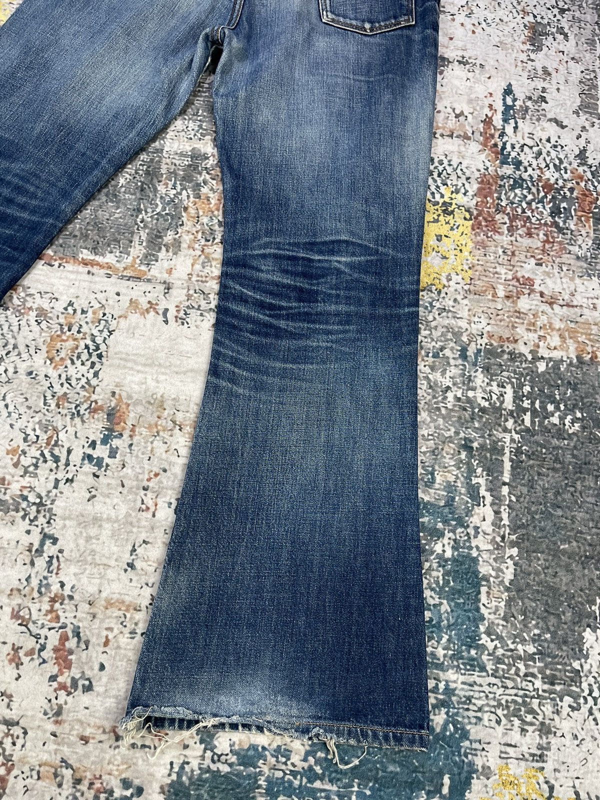 Wrangler Vtg 90s Wrangler Patch Pocket Boot Cut Flared Jeans Size 30" / US 8 / IT 44 - 13 Thumbnail
