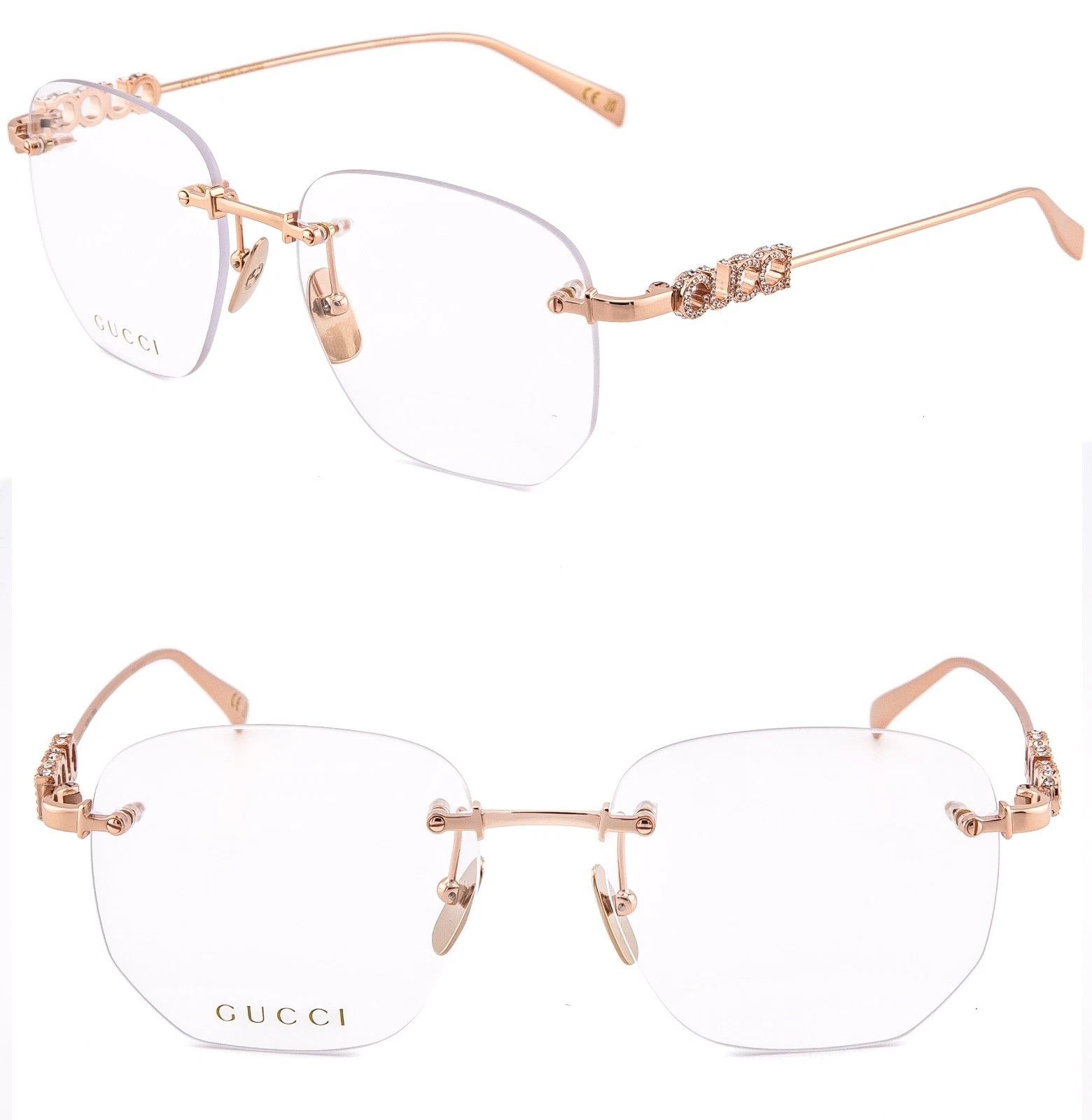 Gucci GUCCI GG1806O 1806 Rose Gold Crystal Logo Metal Optical 003 Size ONE SIZE - 1 Thumbnail