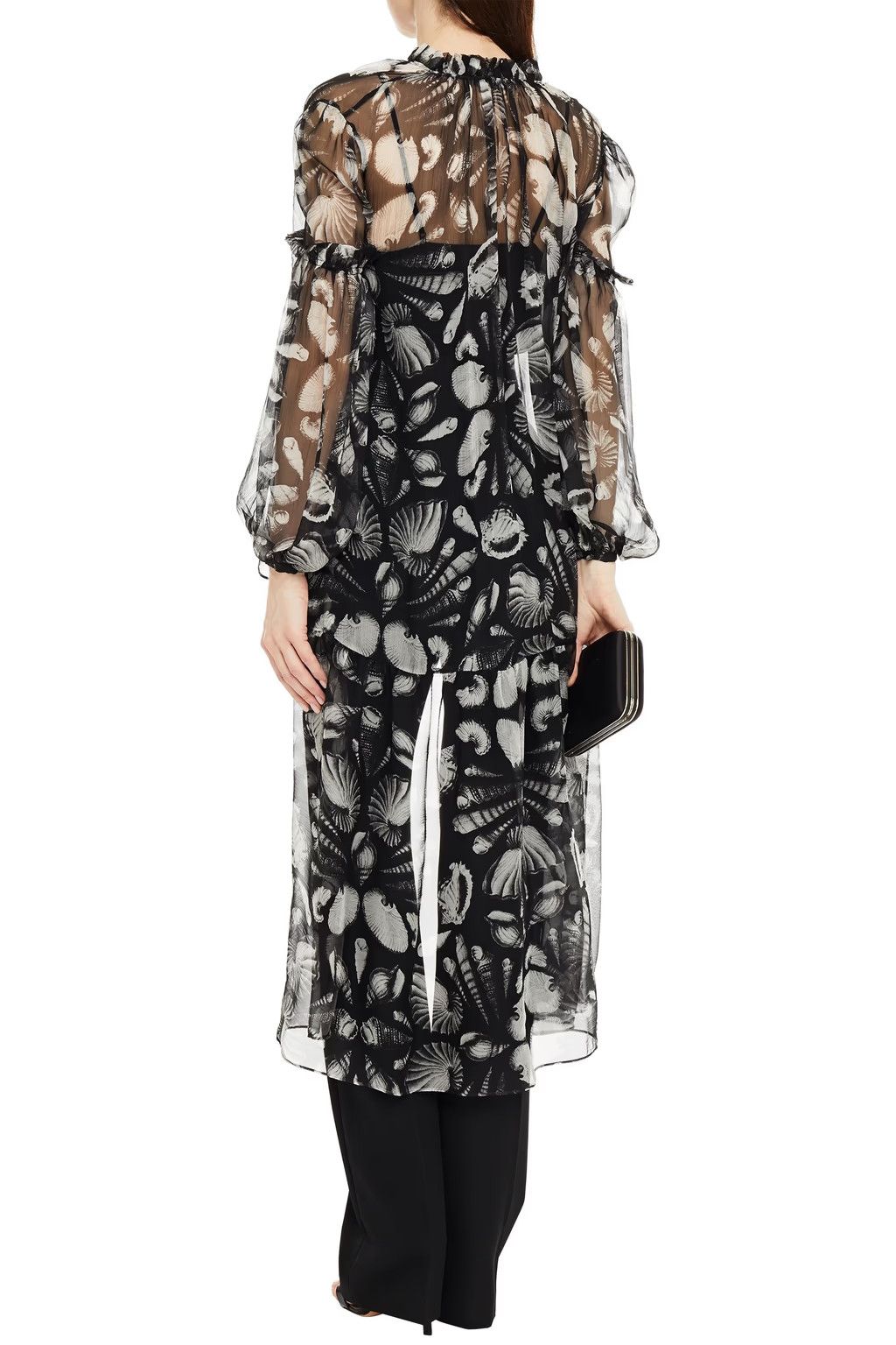 Alexander McQueen o1y0325 Midi Dress in Black & White Size S / US 4 / IT 40 - 3 Thumbnail