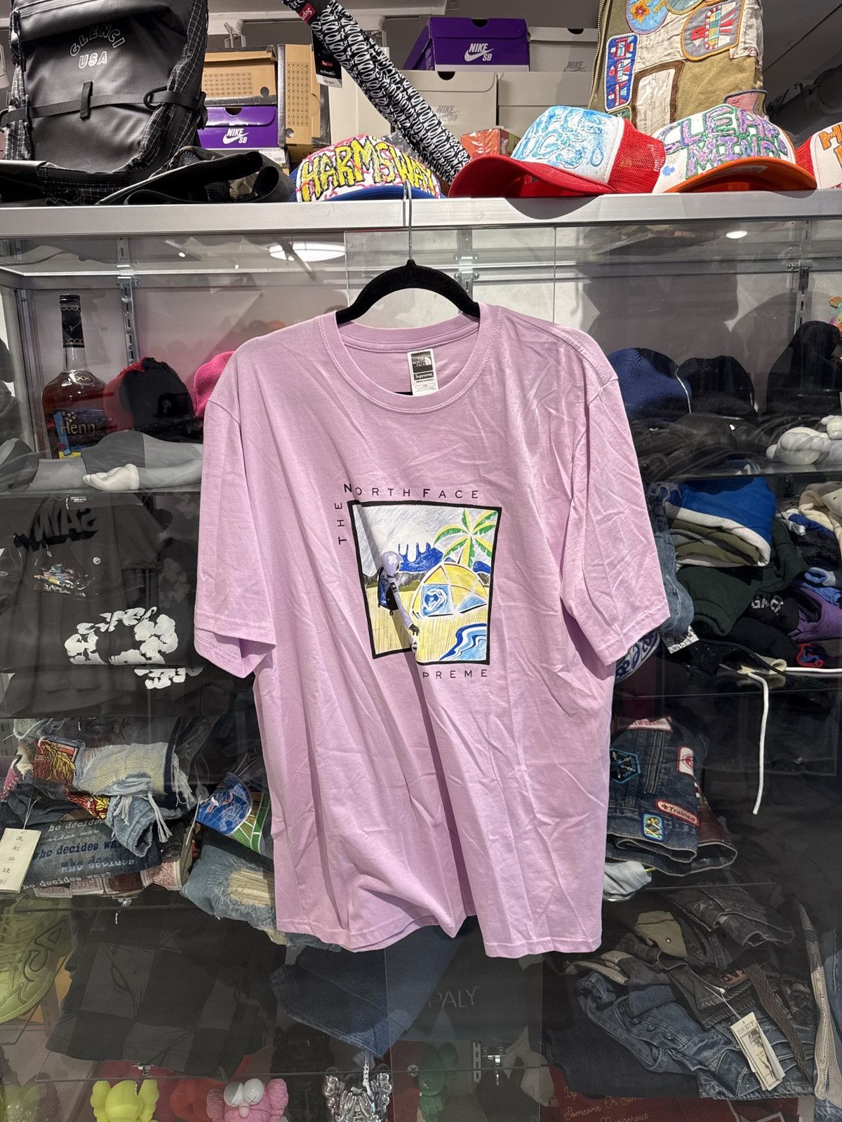 Supreme × The North Face Supreme North Face Sketch T-Shirt Pink Size US L / EU 52-54 / 3 - 1 Thumbnail