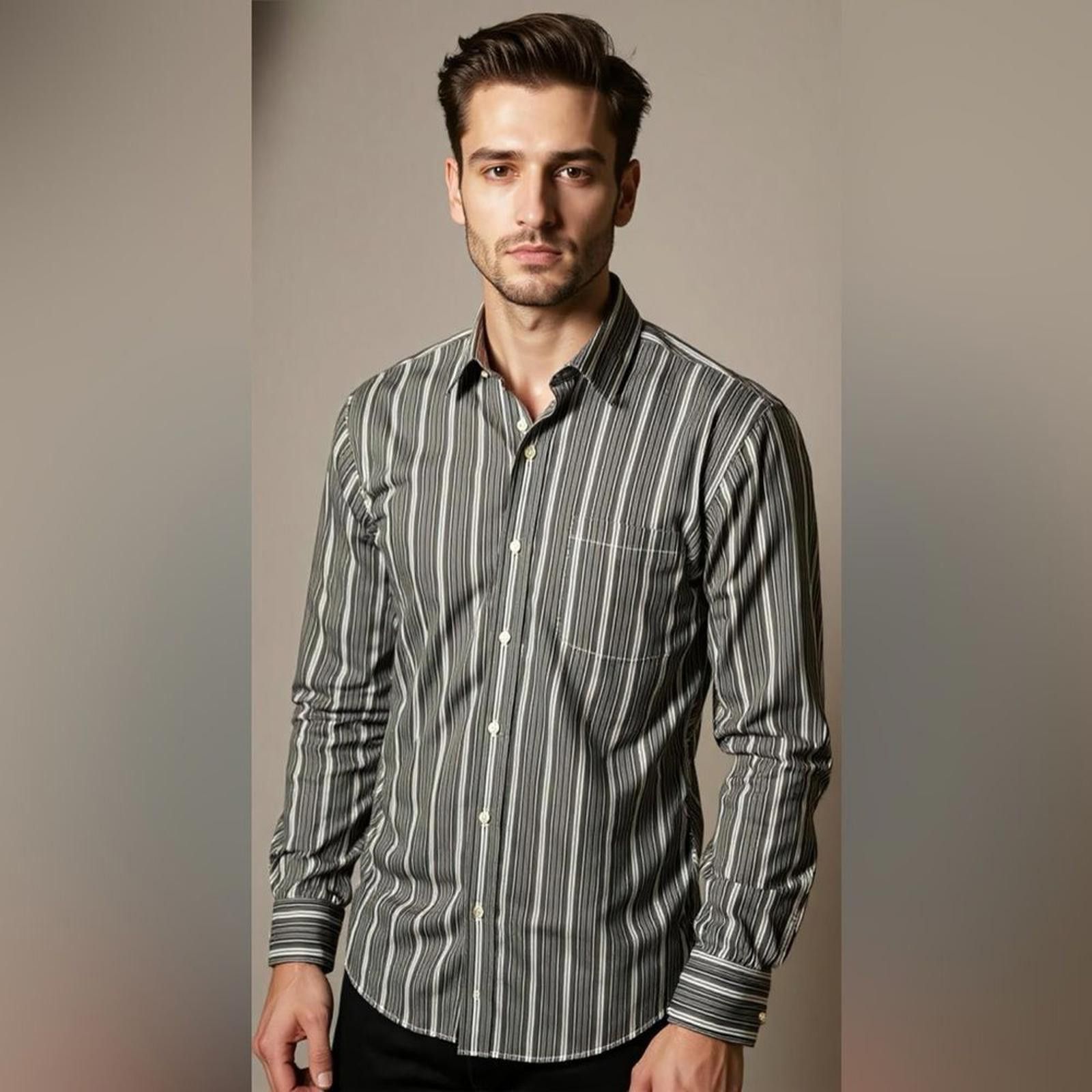 Burberry Burberry XL Striped Long Sleeve Button-Down Shirt Multicolor Size US XL / EU 56 / 4 - 1 Thumbnail