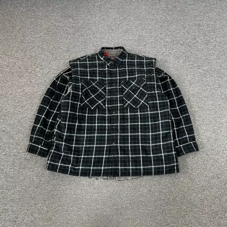 Balenciaga Check Two-in-One Cotton Coat - dmc