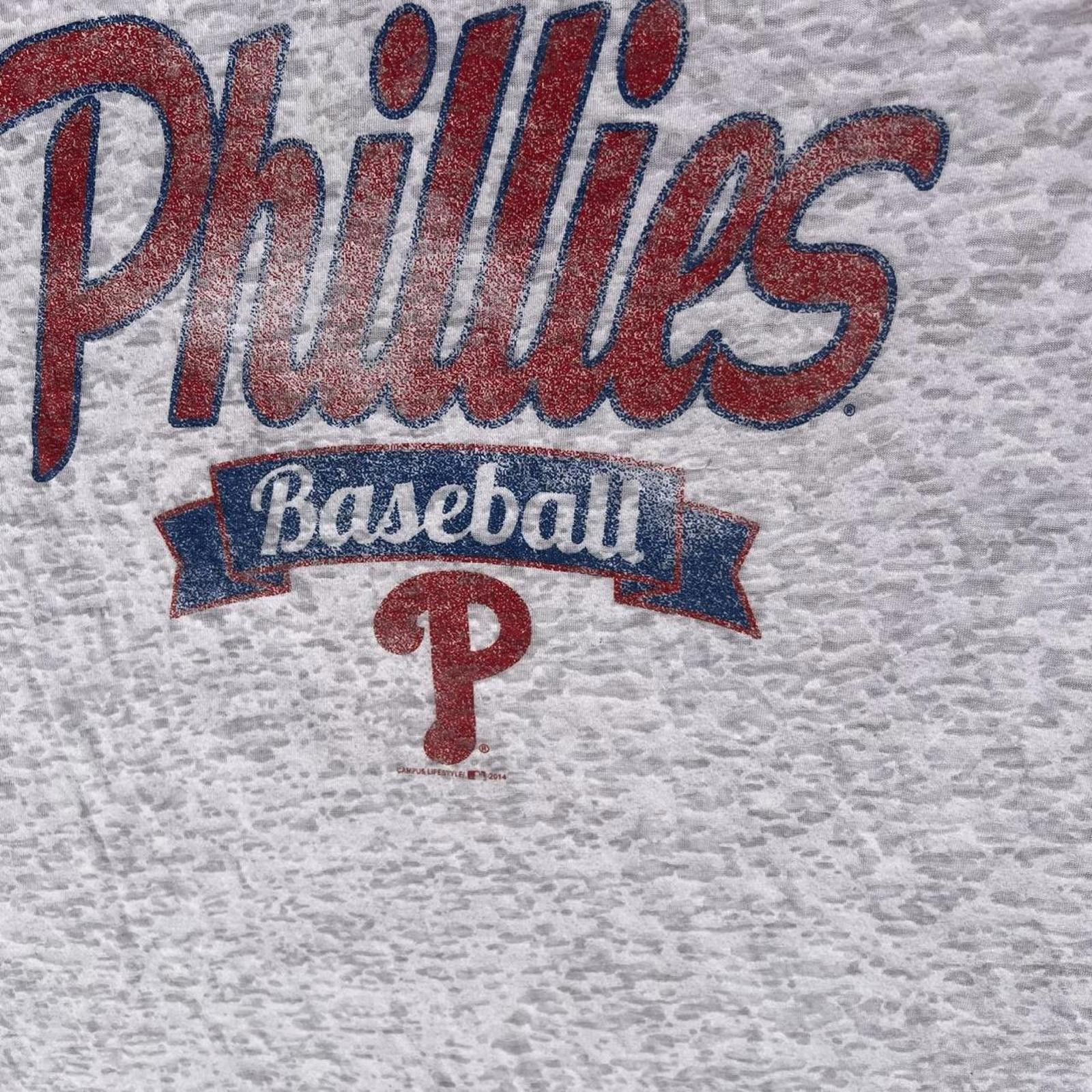 MLB Phillies Stonewashed Distressed Raglan T-shirt Size M / US 6-8 / IT 42-44 - 4 Thumbnail
