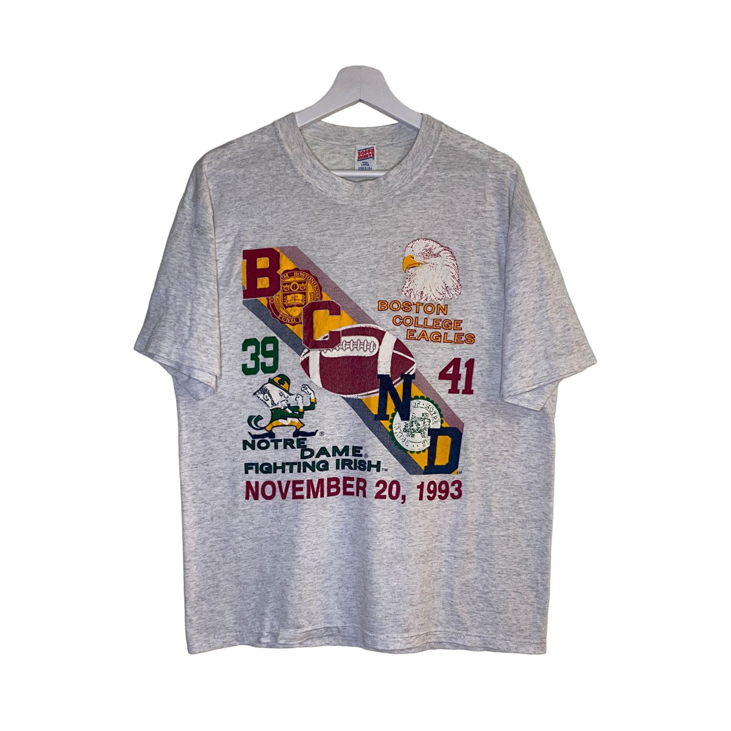 NCAA Vintage 1993 Boston College vs Notre Dame Game Day Tee Size US L / EU 52-54 / 3 - 1 Thumbnail