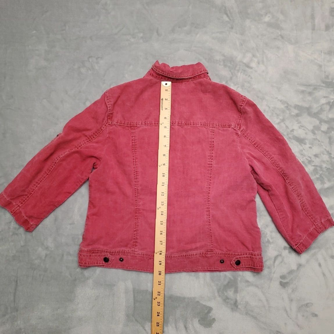Coldwater Creek VINTAGE Coldwater Creek Jacket Womens 12 Petite Red Tencel Linen Blend 3/4 Sleeve Snap Size XL / US 12-14 / IT 48-50 - 6 Thumbnail