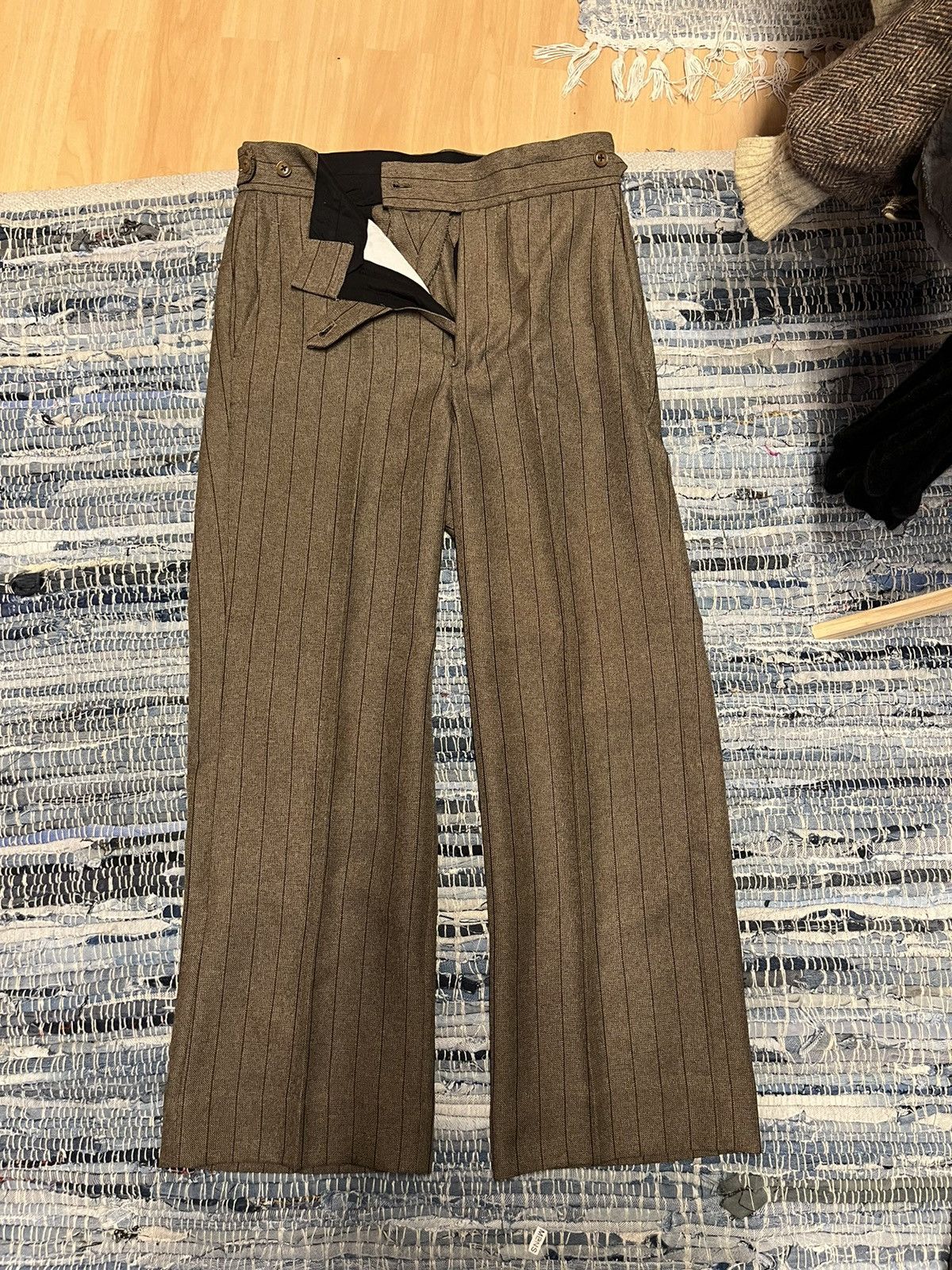 Japanese Brand × Needles × Vintage Brown Pinstripe Needles Dress pants Size US 28 / EU 44 - 5 Thumbnail