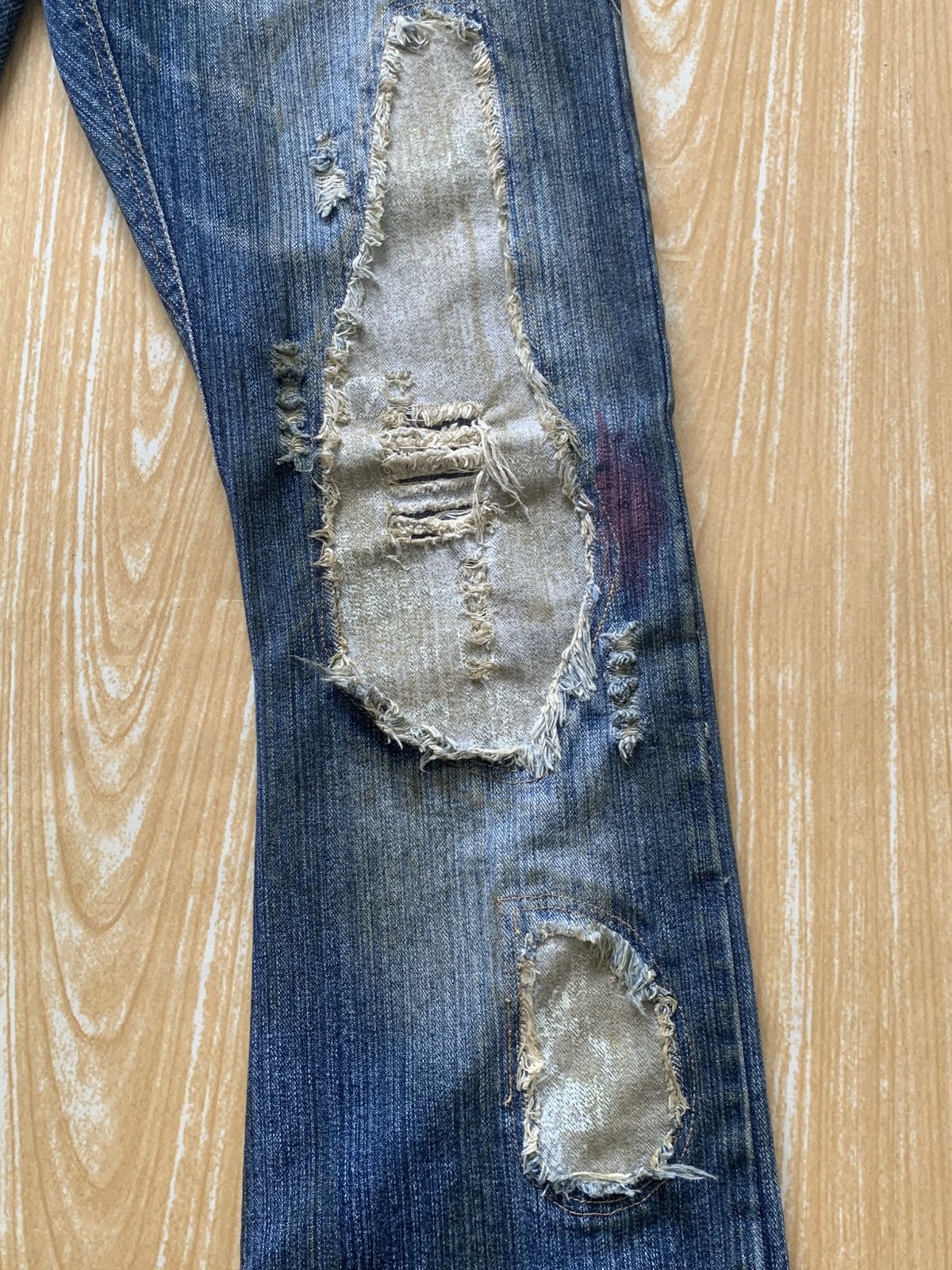 In The Attic Rare Distressed In The Attic Flare Denim Jeans Pants Size US 31 - 13 Thumbnail