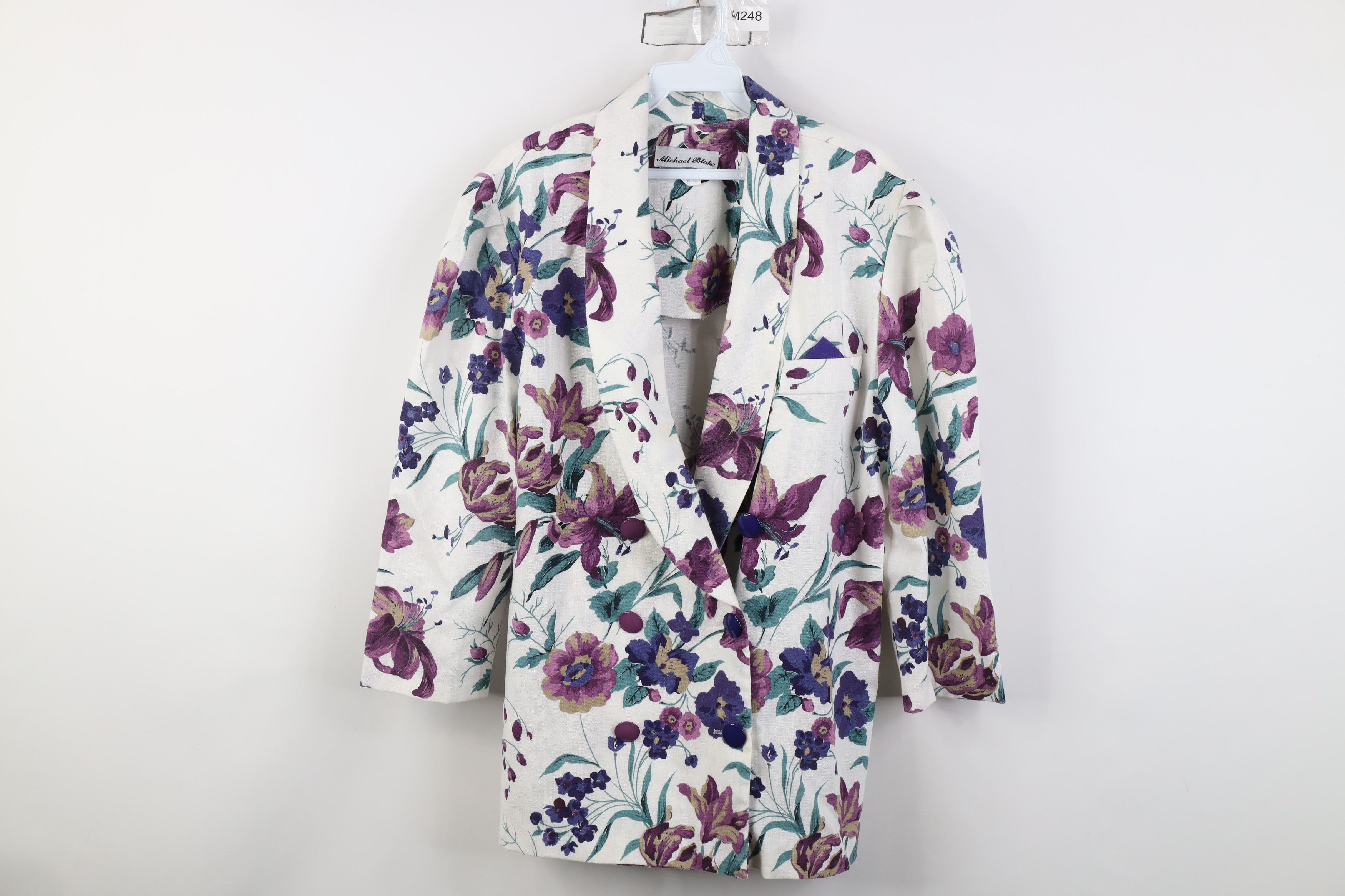 Vintage Vintage 90s Blend Flower Double Breasted Blazer Jacket USA Size XXL / US 16-18 / IT 52-54 - 1 Thumbnail