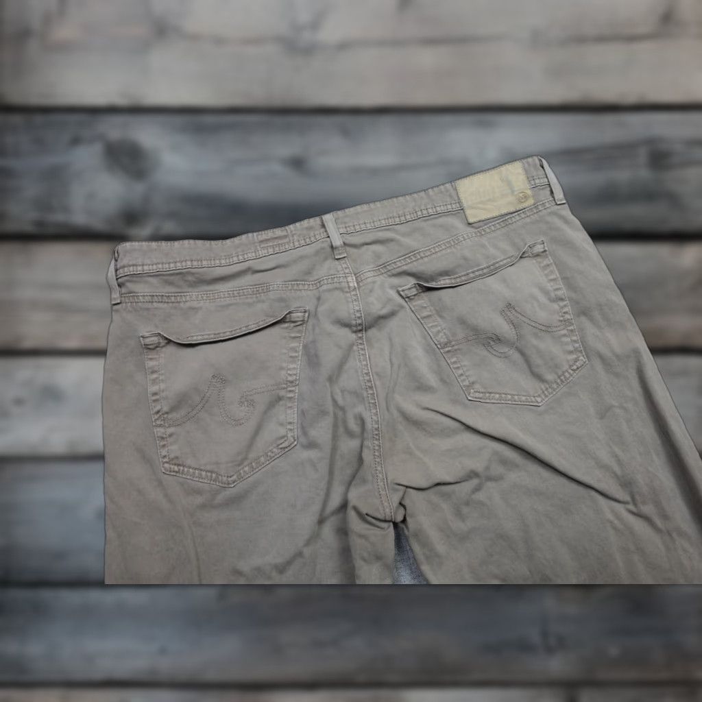 Vintage AG Adriano Goldschmied The Graduate Pants Mens 38x32 Beige Khaki Tapered Leg Slim Flat Front 5-Pocket Design Casual Denim Size US 38 / EU 54 - 1 Thumbnail