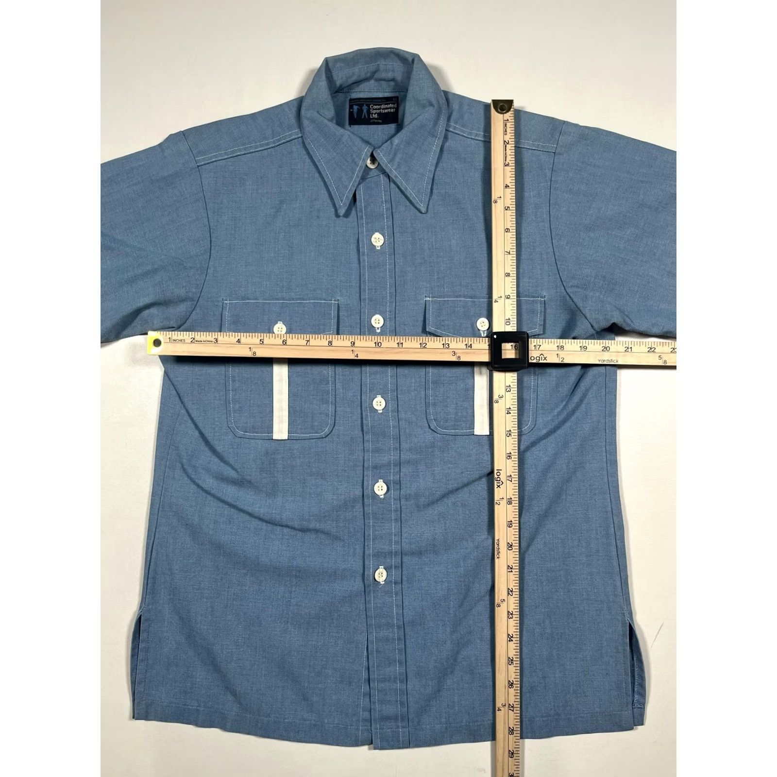 Vintage VINTAGE Coordinated Sportswear Ltd Shirt Mens M Blue Chambray Button-Up 70s Size US M / EU 48-50 / 2 - 4 Thumbnail