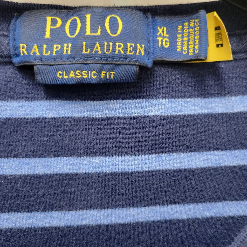 Polo Ralph Lauren Polo Ralph Lauren Blue Striped Crewneck Classic Fit Size US XL / EU 56 / 4 - 7 Thumbnail
