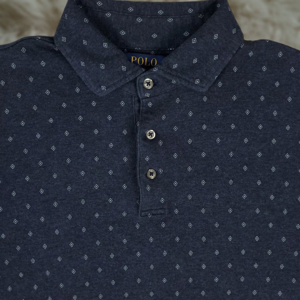 Ralph Lauren VINTAGE Ralph Lauren Polo Shirt Mens Medium Blue Geometric Casual Short Sleeve Size US M / EU 48-50 / 2 - 1 Thumbnail