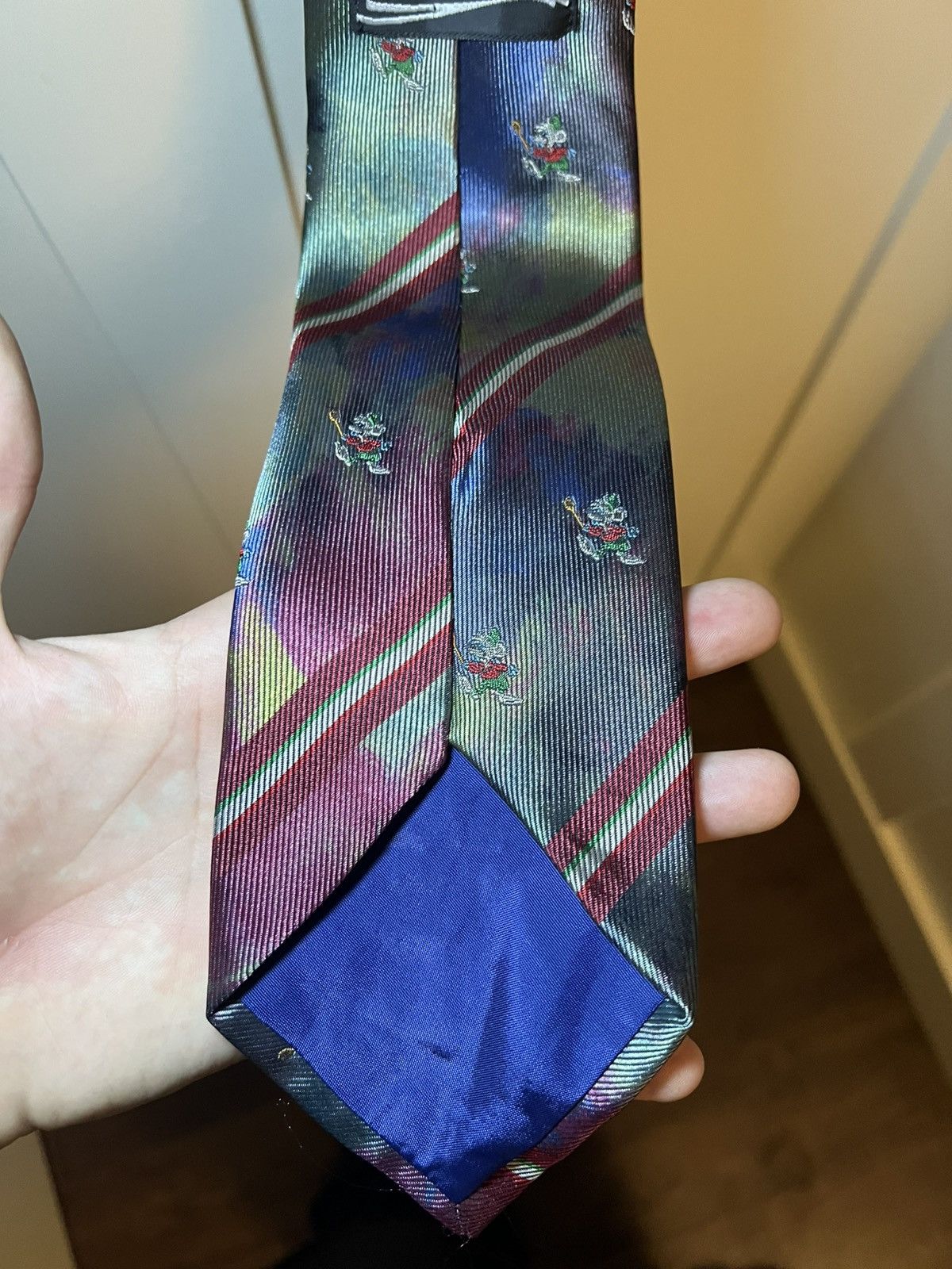 Vintage Vintage Svilanit Italian mouse flag multi colour necktie Size ONE SIZE - 9 Thumbnail