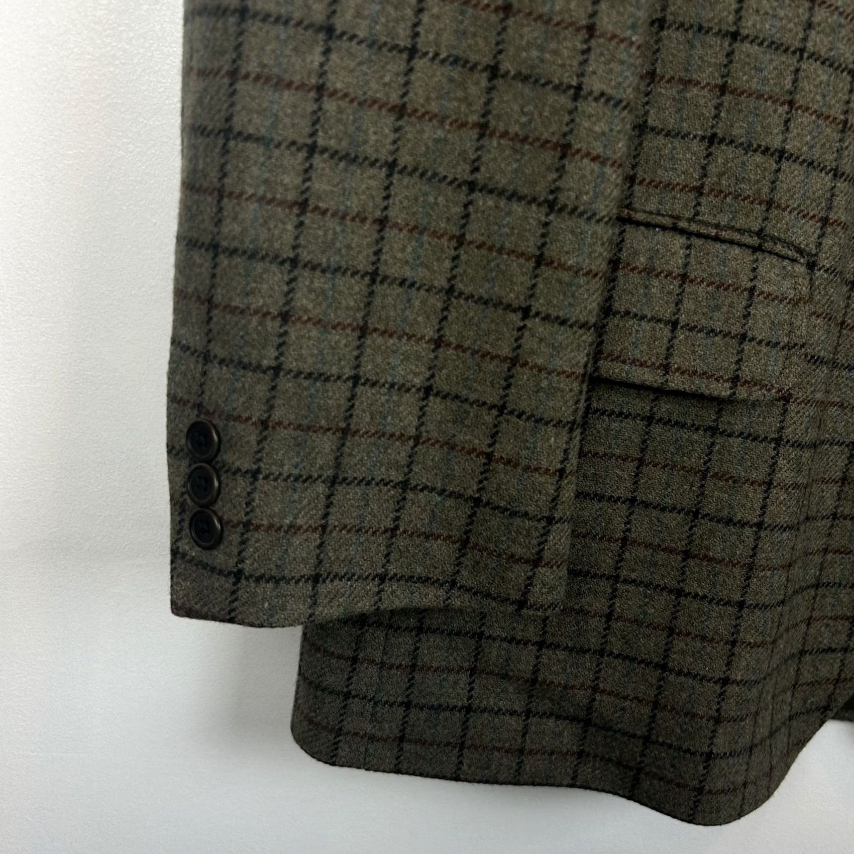 J.Crew J.CREW Blazer Plaid Wool 44R Men Green Notch Lapel 3-Button Single-Breasted Regular Front Coat Vintage? No Size 44R - 4 Thumbnail