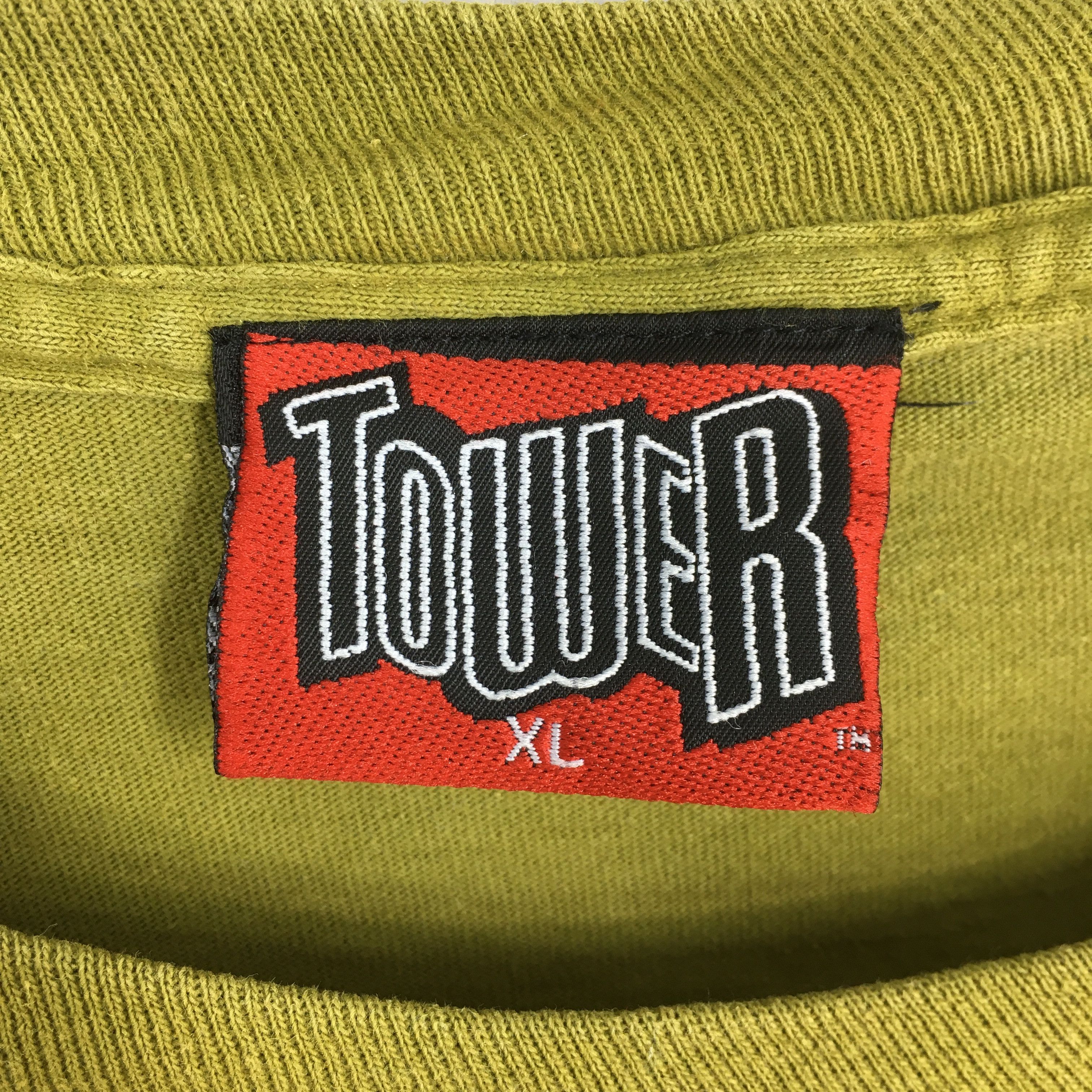 Vintage Vintage 90's Tower Records Green Tshirt XLarge Size US XL / EU 56 / 4 - 7 Thumbnail