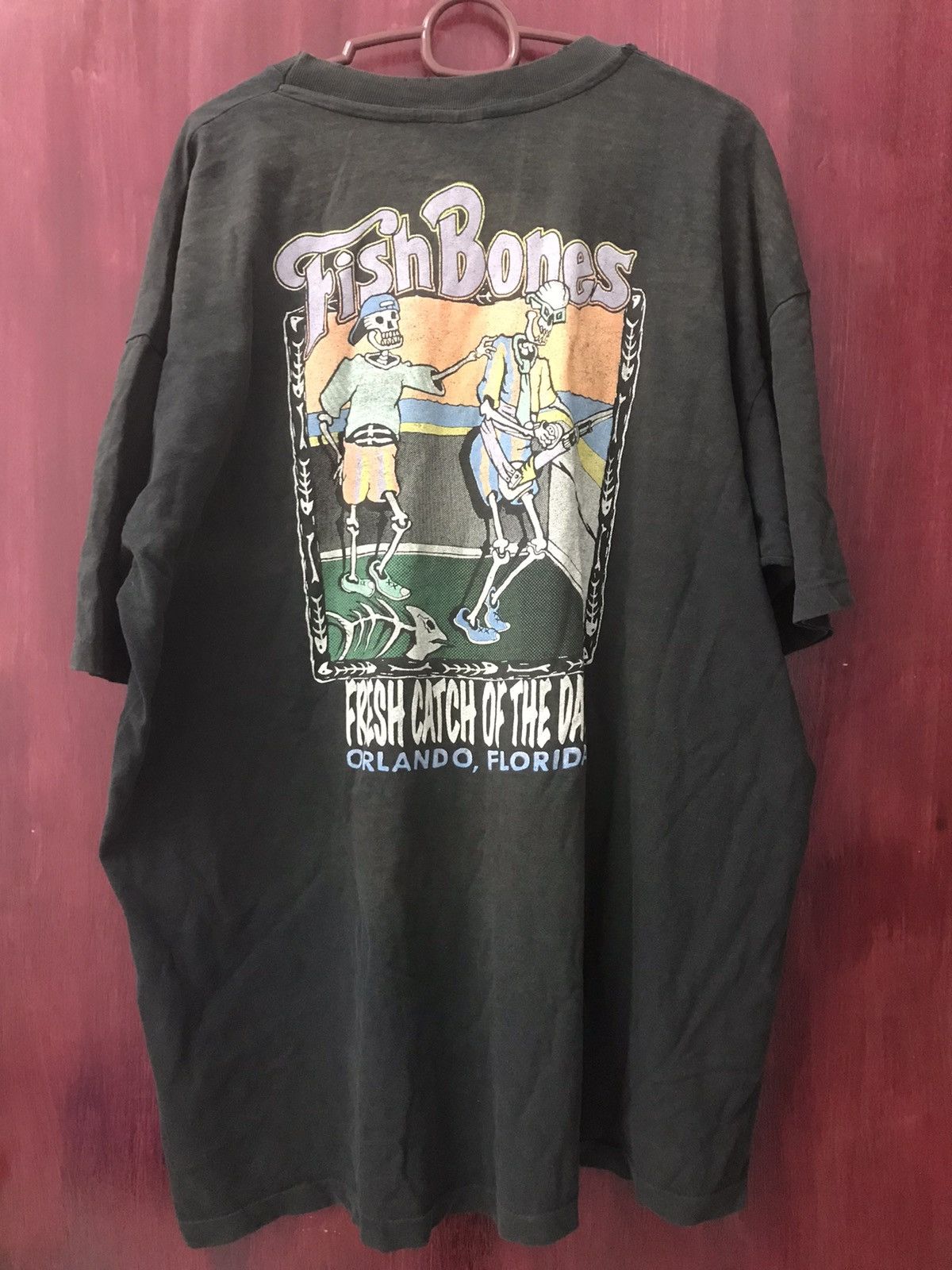 Band Tees × Bones × Vintage VINTAGE FISHBONES DISTRESS Size US XXL / EU 58 / 5 - 2 Thumbnail