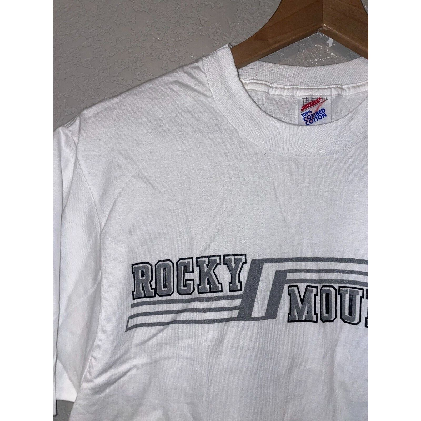 Jerzees Vintage Rocky Mountain Shirt Distrubting White Tee VTG 90s M Size US M / EU 48-50 / 2 - 2 Thumbnail
