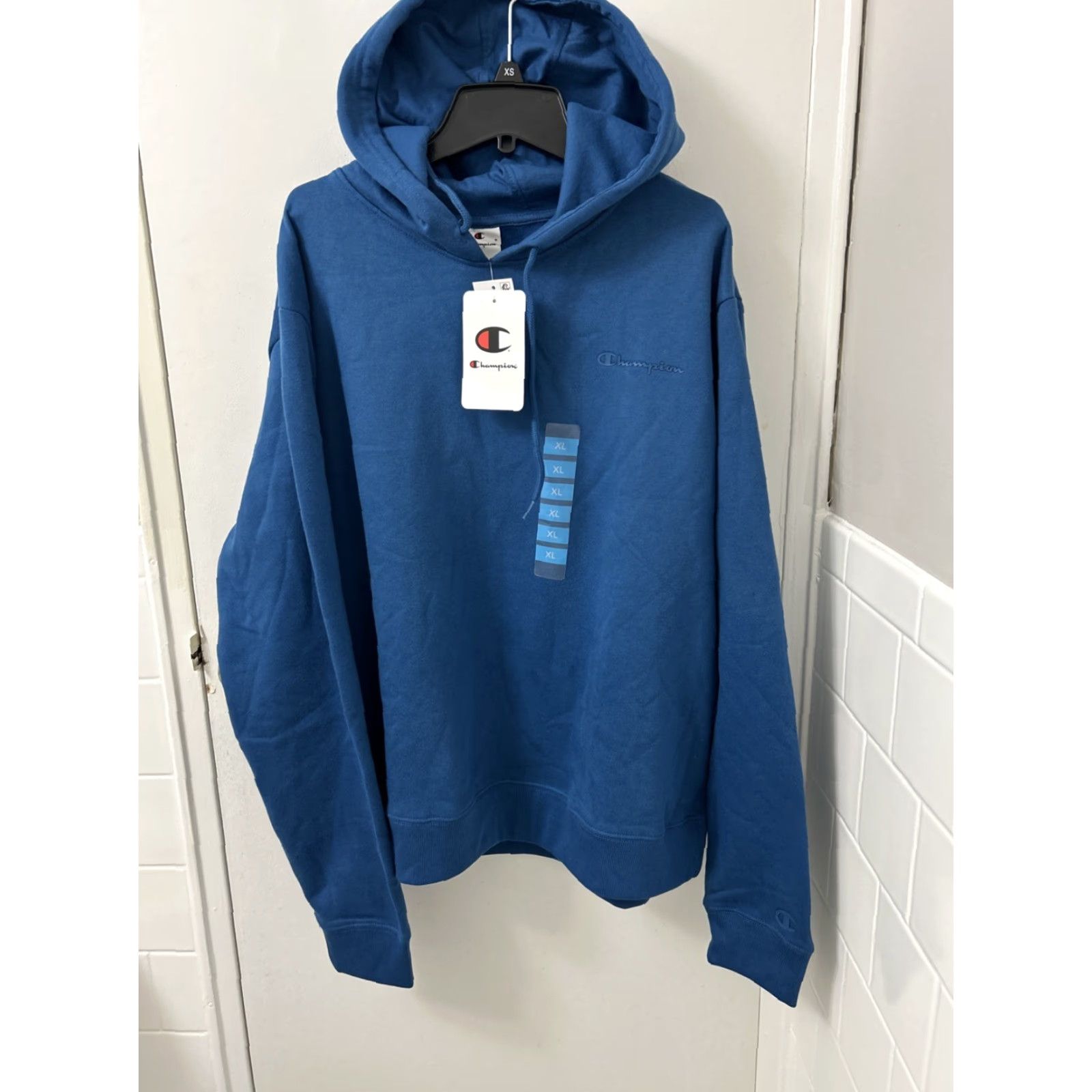 Champion Champion Fleece Hoodie Womens XL Blue Teal Logo Sweatshirt Shirt Pullover Activewear Mens Womens Girls Boys Size XL / US 12-14 / IT 48-50 - 2 Thumbnail