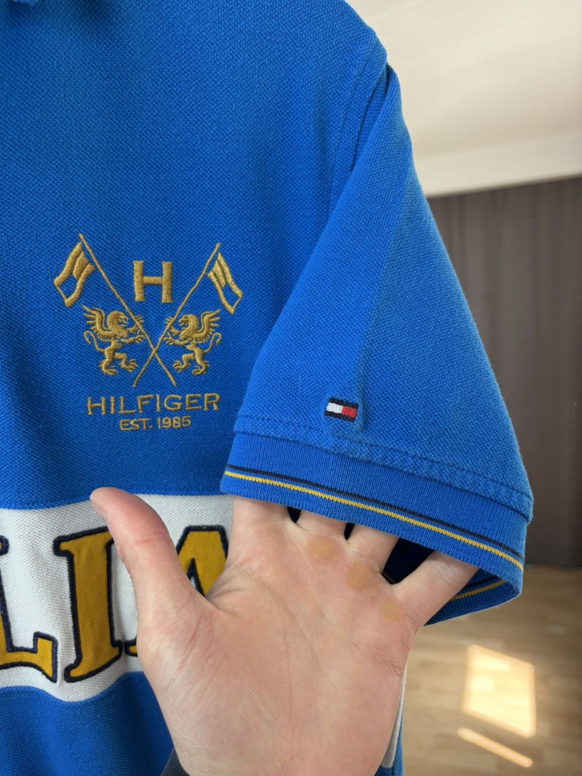Polo Ralph Lauren Italia Polo Tee Blue 🇮🇹 Vintage Style Big Logo Flag y2k Rugby Size US M / EU 48-50 / 2 - 9 Thumbnail