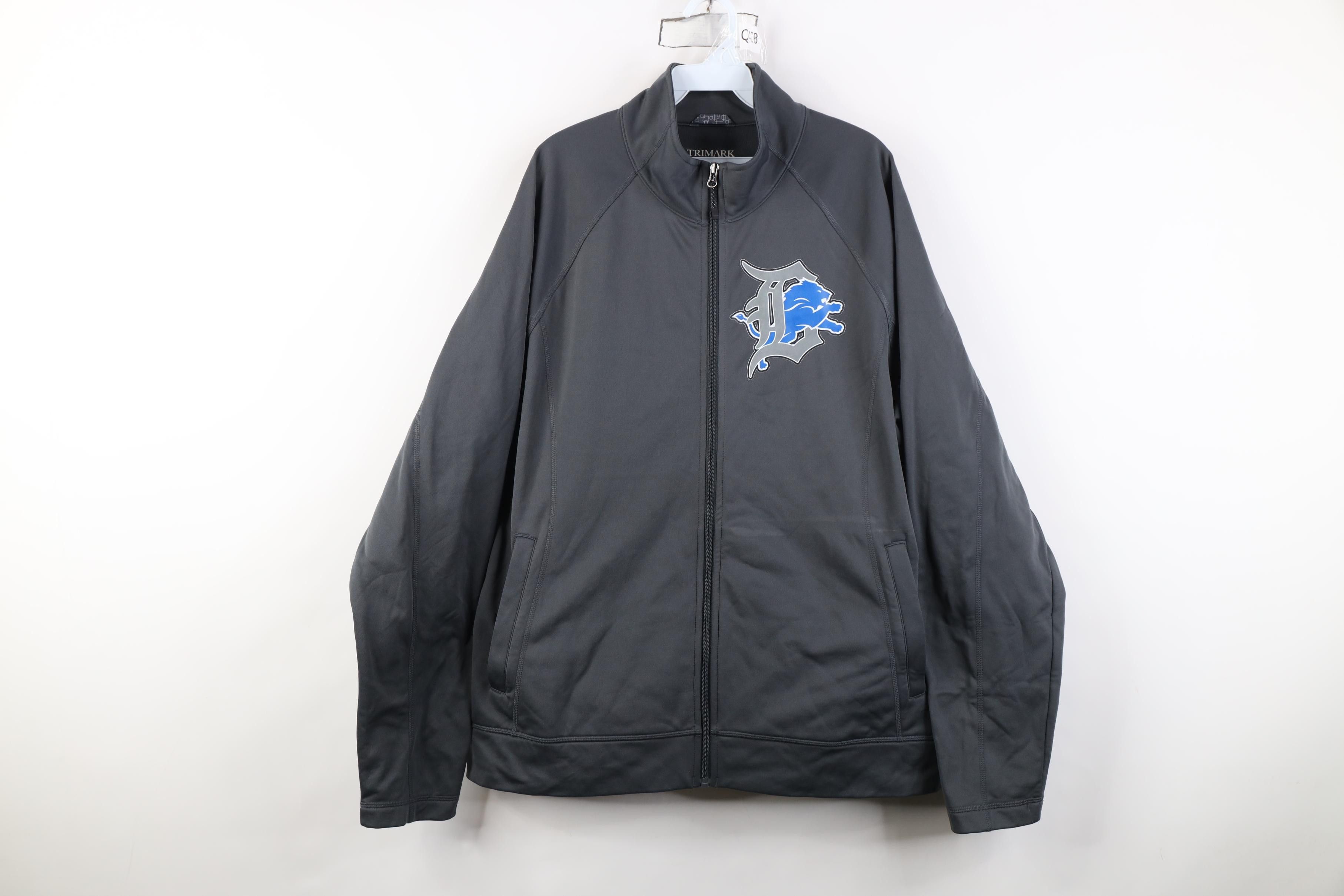 Vintage Y2K Tigers Lions Mashup Full Zip Jacket Gray Polyester Size US XL / EU 56 / 4 - 1 Thumbnail