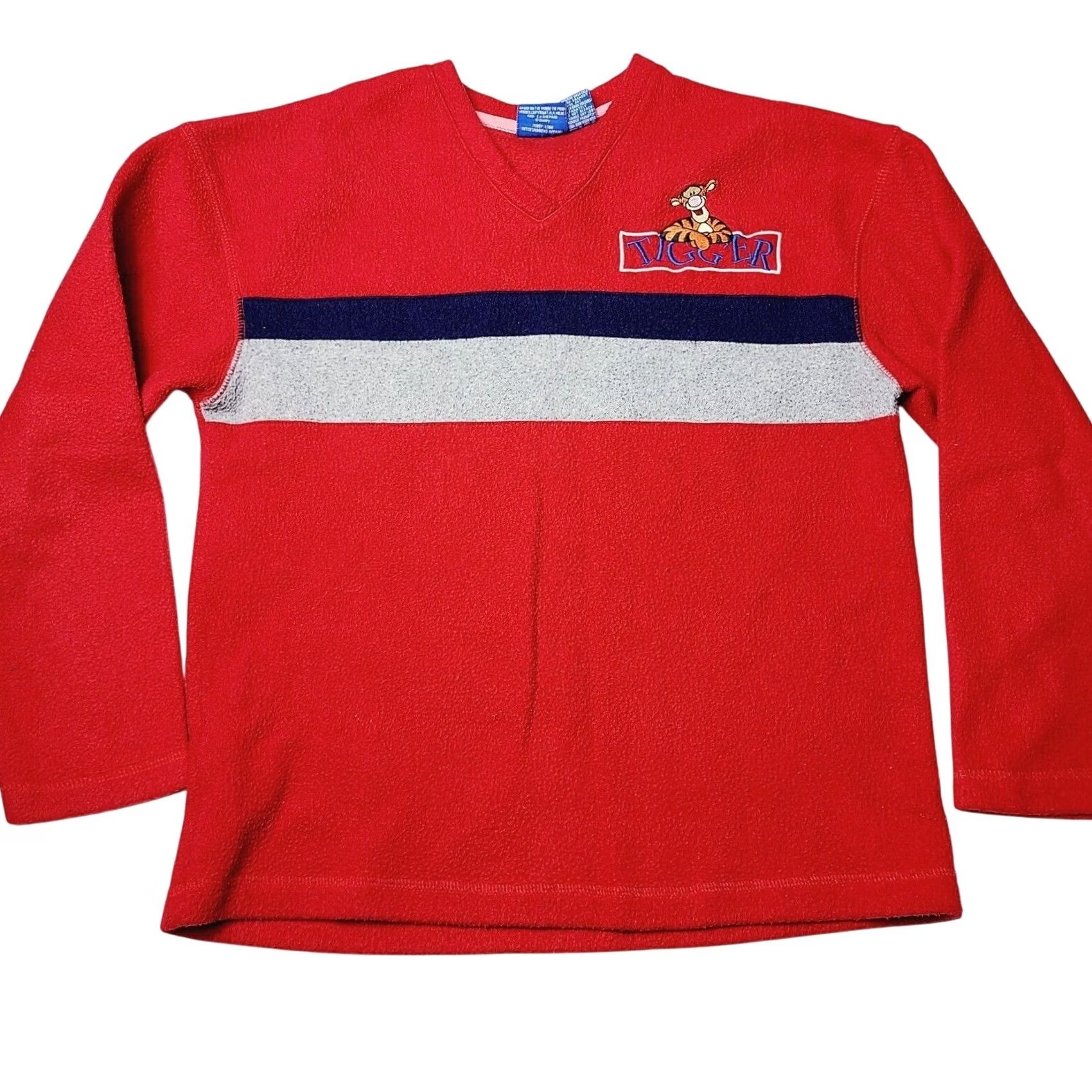 Disney VINTAGE Disney Women’s Pullover V-neck Fleece Red 90s Pooh Collection S Sweater Womens Size S / US 4 / IT 40 - 2 Thumbnail