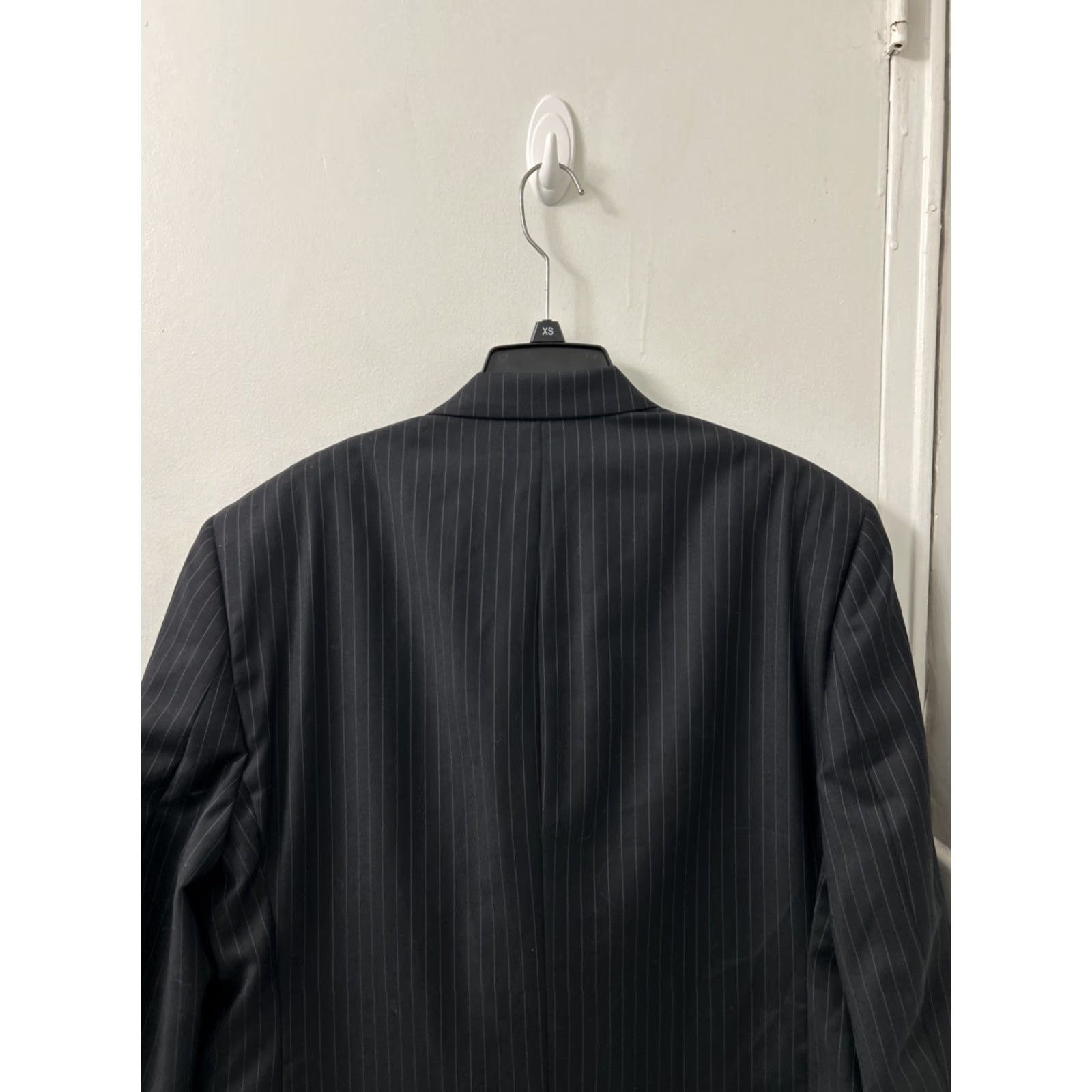 Ralph Lauren Lauren Ralph Lauren Blazer Mens 42S Black Wool Tweed Striped 2-Button Notch Lapel Long Suit Jacket Size 42R - 7 Thumbnail