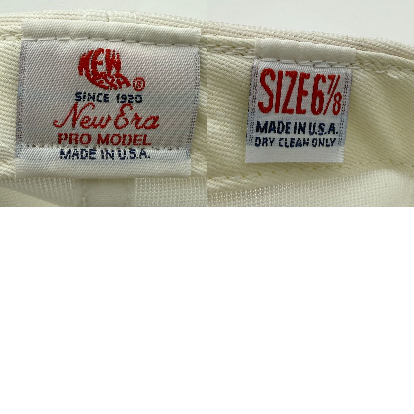 New Era VINTAGE New Era Fitted Hat Cap 7 1/8 White Pro Model Plain No Logo USA Men Cap Baseball 90s Mens Size ONE SIZE - 9 Thumbnail