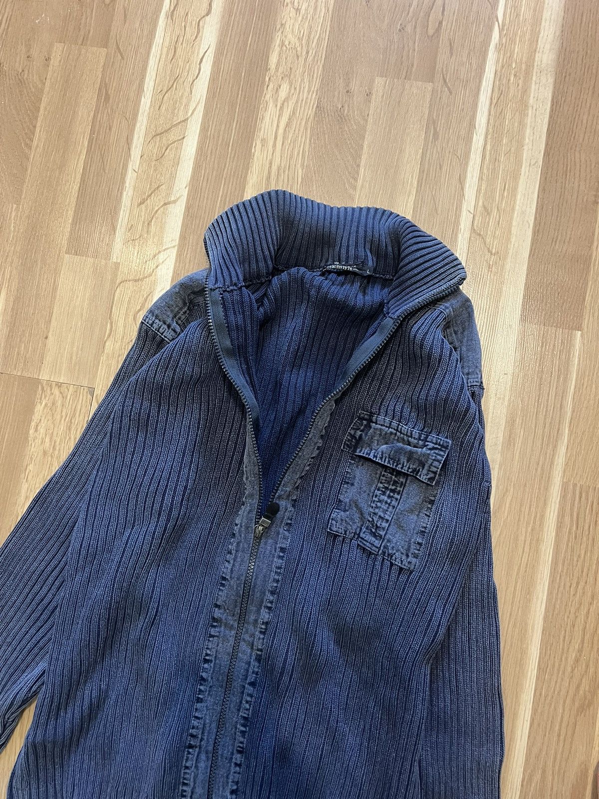 Diesel × Japanese Brand × Vintage Vintage Y2K 00s diesel punk distressed zip sweater knit Size US M / EU 48-50 / 2 - 4 Thumbnail
