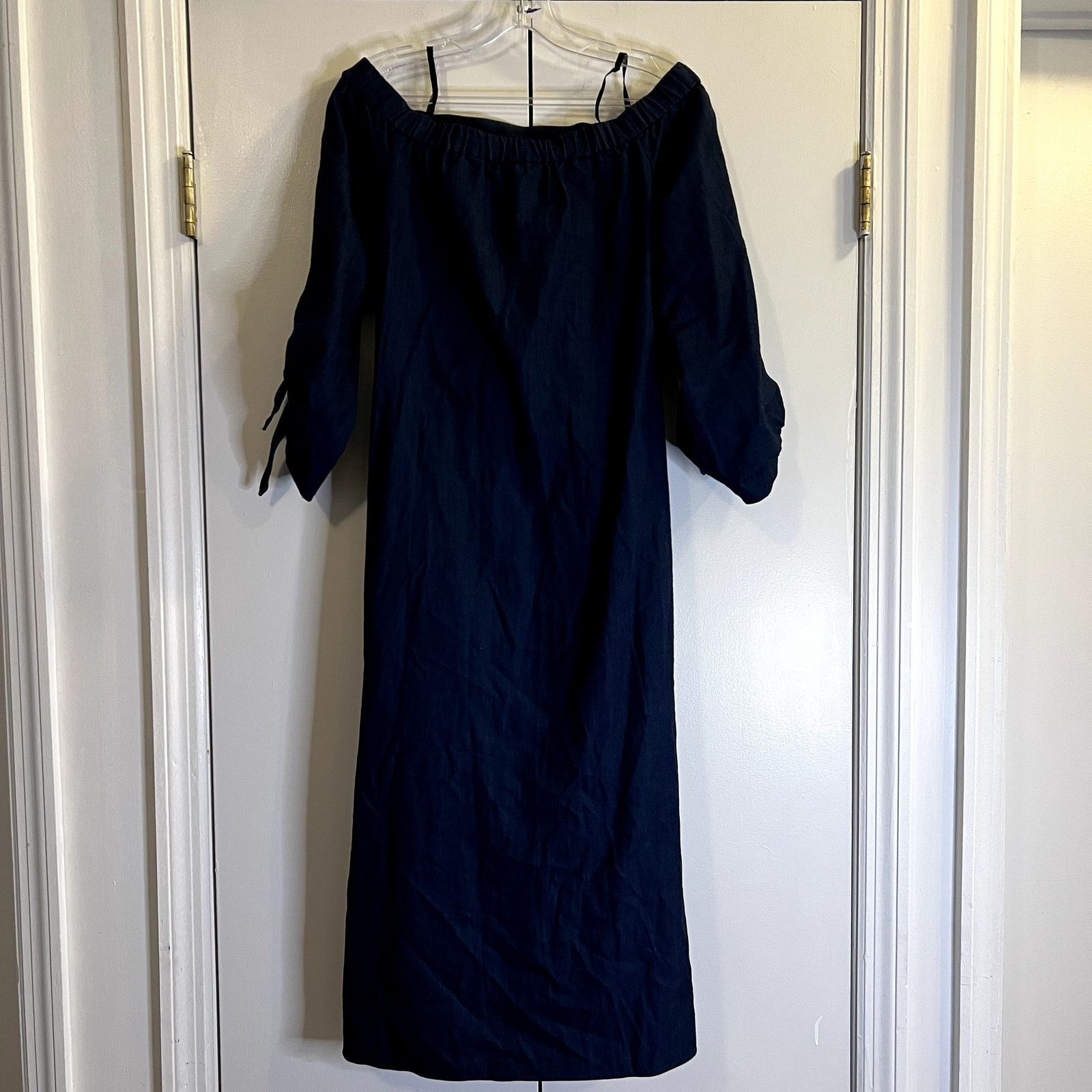 Tibi Tibi Midi Off Shoulder Dress with Belt Blue size 4 Size S / US 4 / IT 40 - 10 Thumbnail