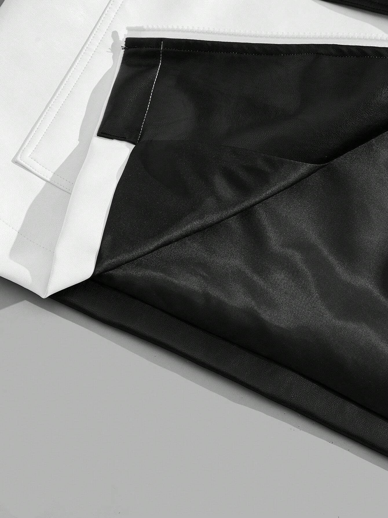 Other 🖤🤍 Black & White Racer Jacket – Y2K Streetwear 🔥 Size US L / EU 52-54 / 3 - 2 Thumbnail