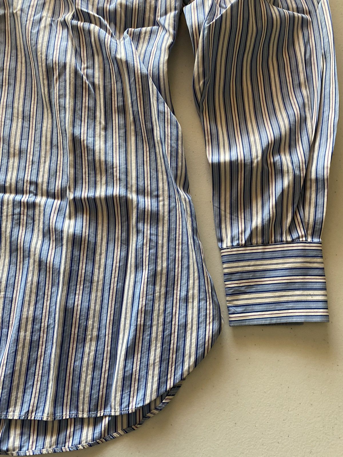 Ralph Lauren Purple Label RLPL light blue rep stripe 120s 2ply dress shirt 15 Size US S / EU 44-46 / 1 - 3 Thumbnail