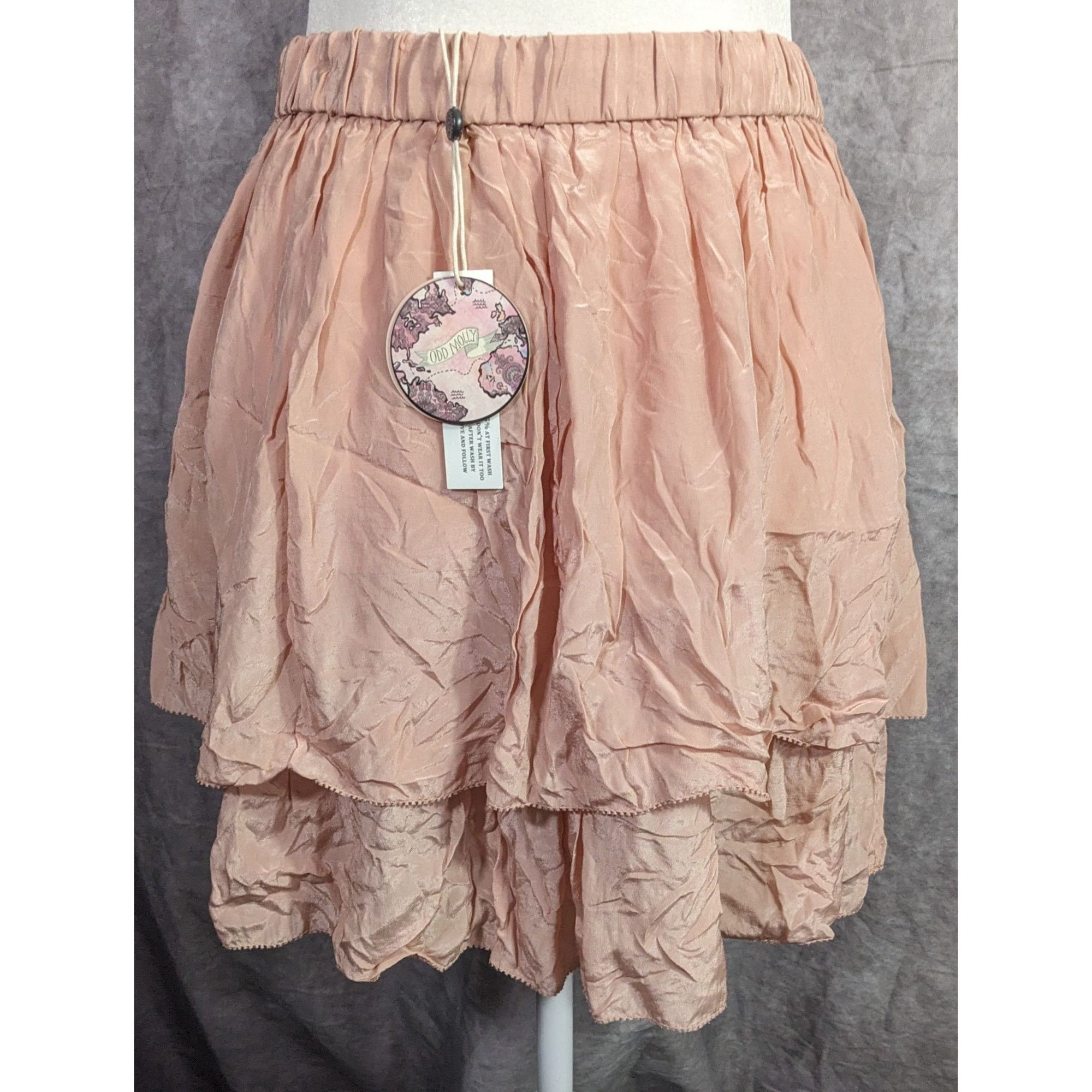 Odd Molly Odd Molly Pink Tiered Skirt 100% Viscose Elastic Waist Size Size 28" / US 6 / IT 42 - 10 Thumbnail