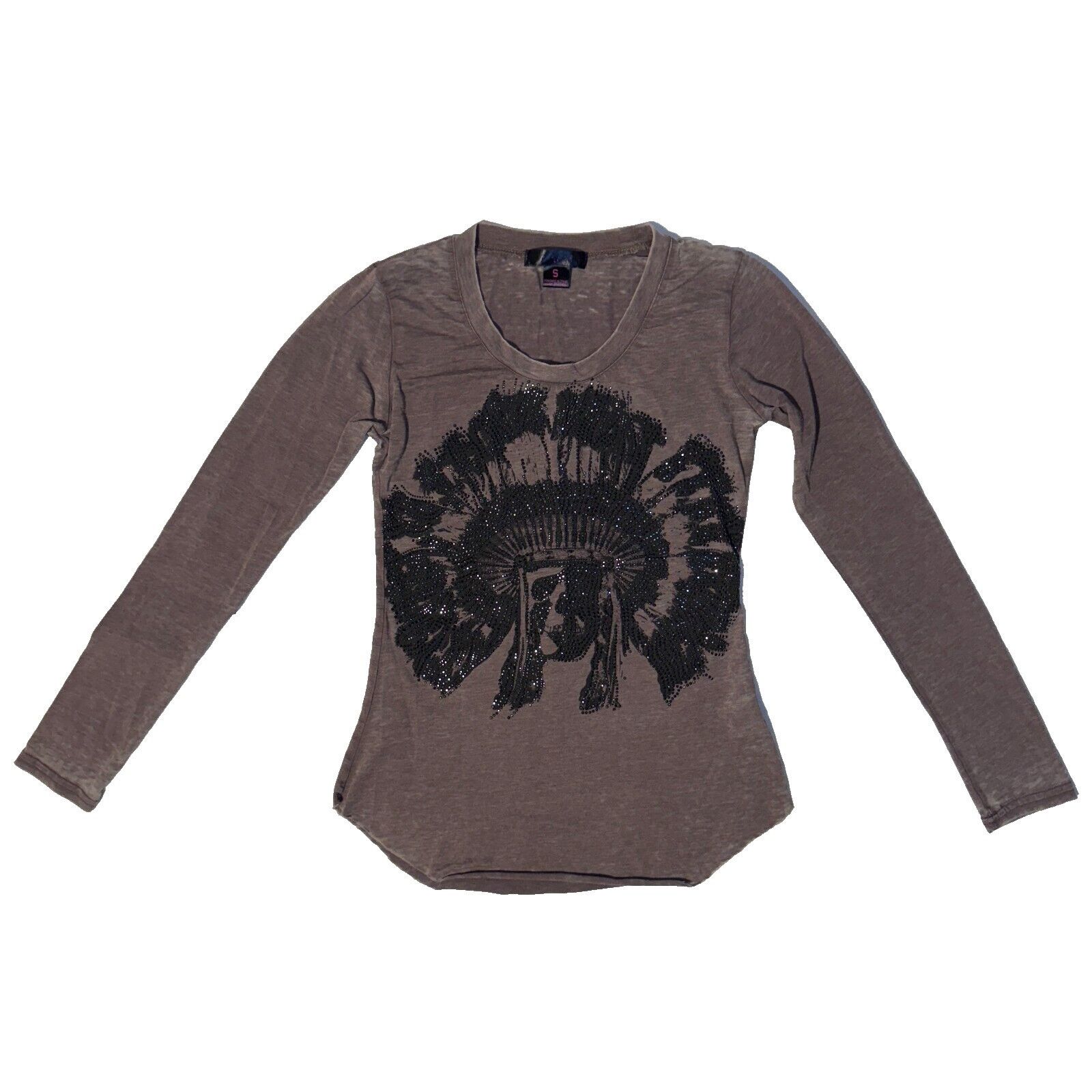 Other Rock n Roll Cowgirl Rhinestone Indian Headdress Skull Brown Size S / US 4 / IT 40 - 1 Thumbnail