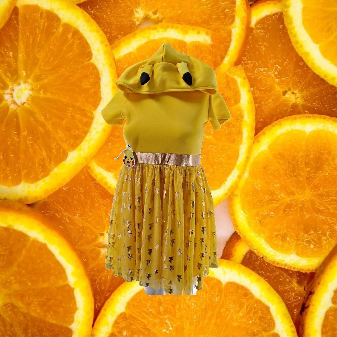 Other Pokémon Hooded Dress Girls Yellow Pikachu Character Layered Size ONE SIZE - 1 Thumbnail