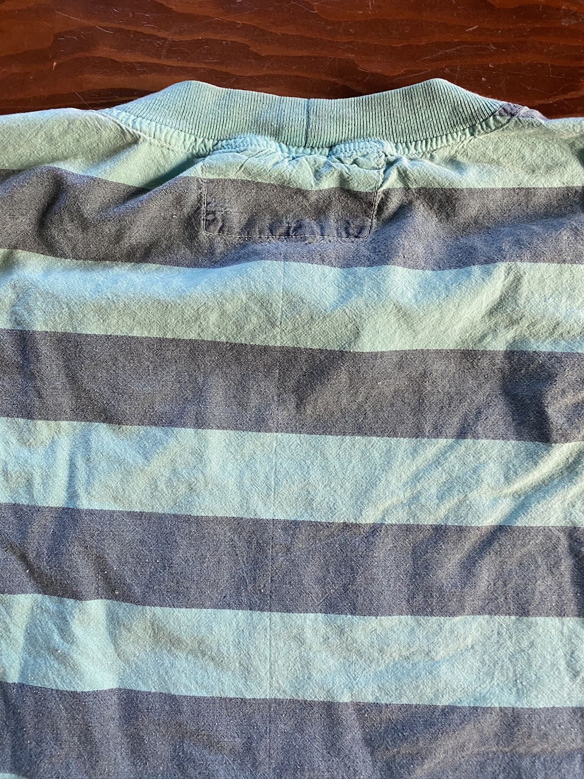 Vintage Vintage 90s Generalities Faded Striped Denim Like Pocket Tee Size US L / EU 52-54 / 3 - 14 Thumbnail