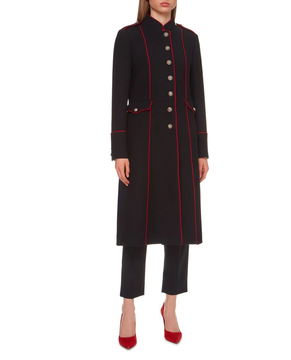 Dolce & Gabbana o1y0825 Overcoat in Black/Red Size M / US 6-8 / IT 42-44 - 3 Thumbnail