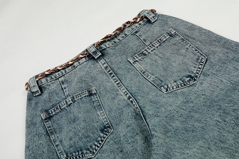 Vintage American retro washed drawstring scimitar jeans Size US 32 / EU 48 - 5 Thumbnail