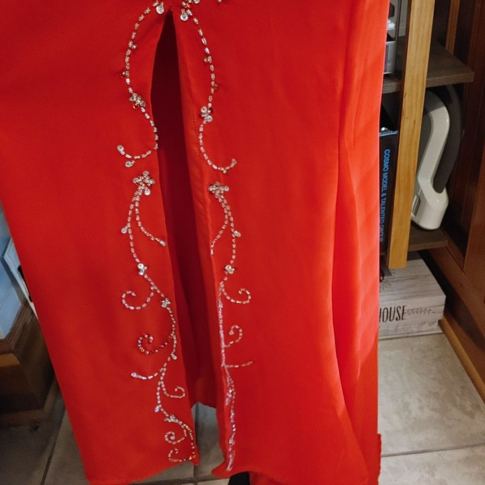 Other Beaded Formal Gown - Halter w/ Thigh-high Slit (Size 11/12) Size XL / US 12-14 / IT 48-50 - 3 Thumbnail